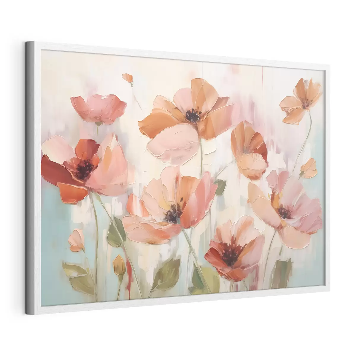 Poster Peinture abstraite imitant les coquelicots f42956