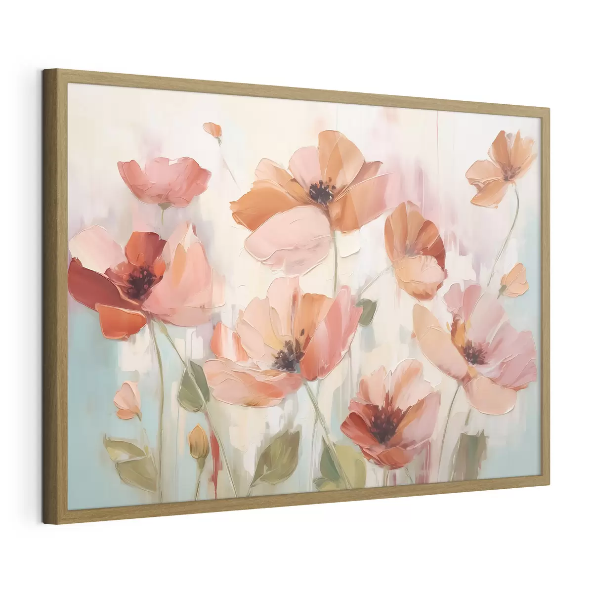 Poster Peinture abstraite imitant les coquelicots f42956