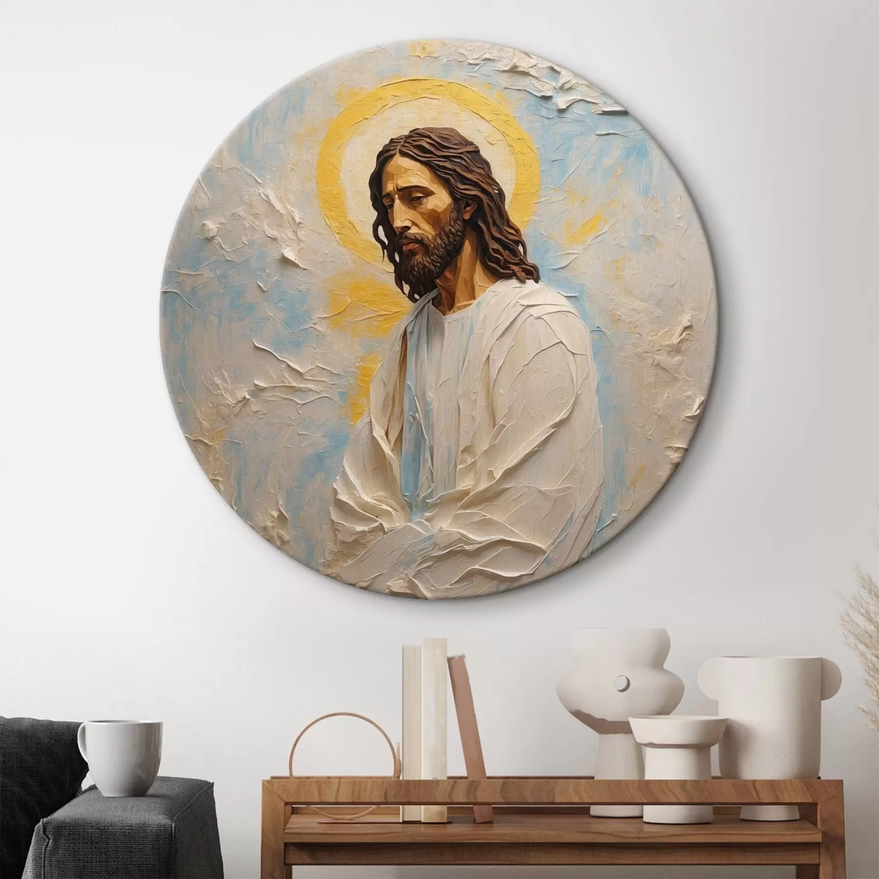 Tableau Jésus-Christ en style peinture à l'huile r42768