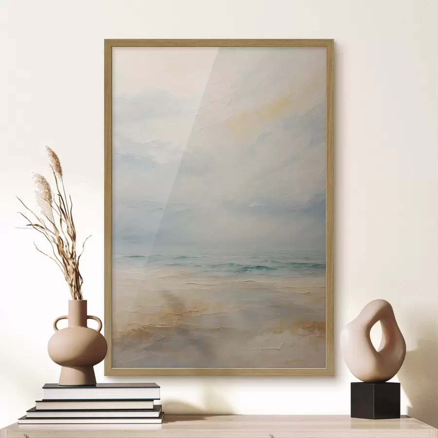 Papier peint Plage de mer en peinture acrylique f42759