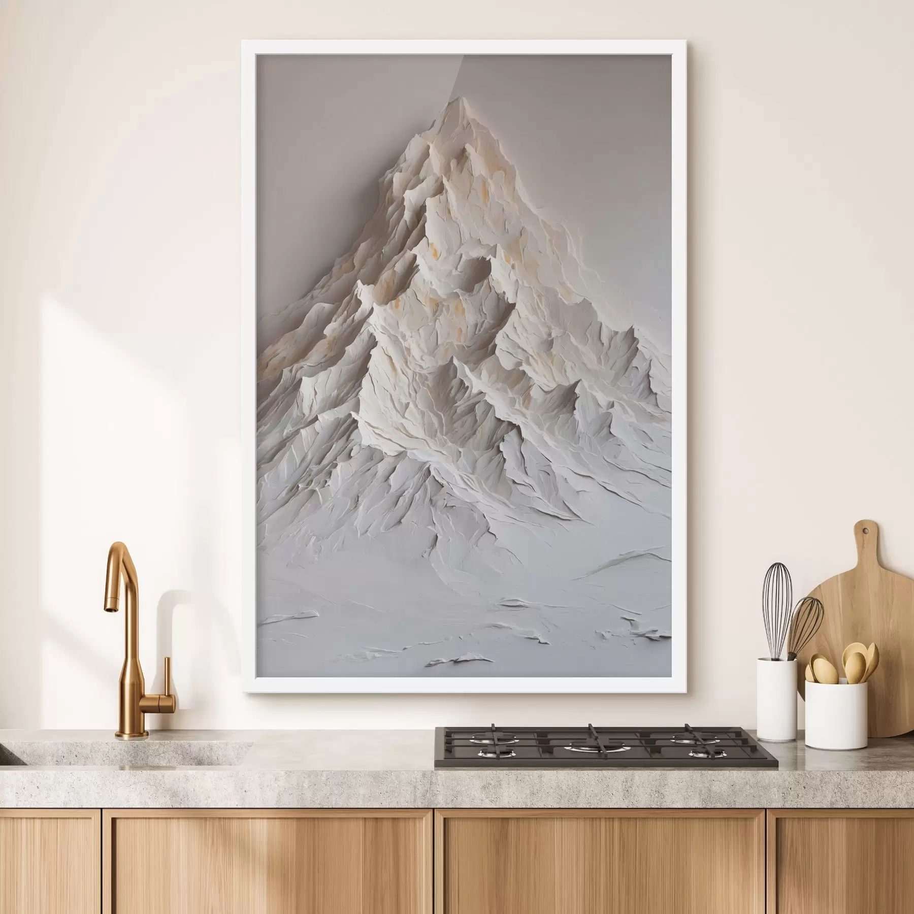 Papier peint Montagne enneigée en peinture à l'huile f42760