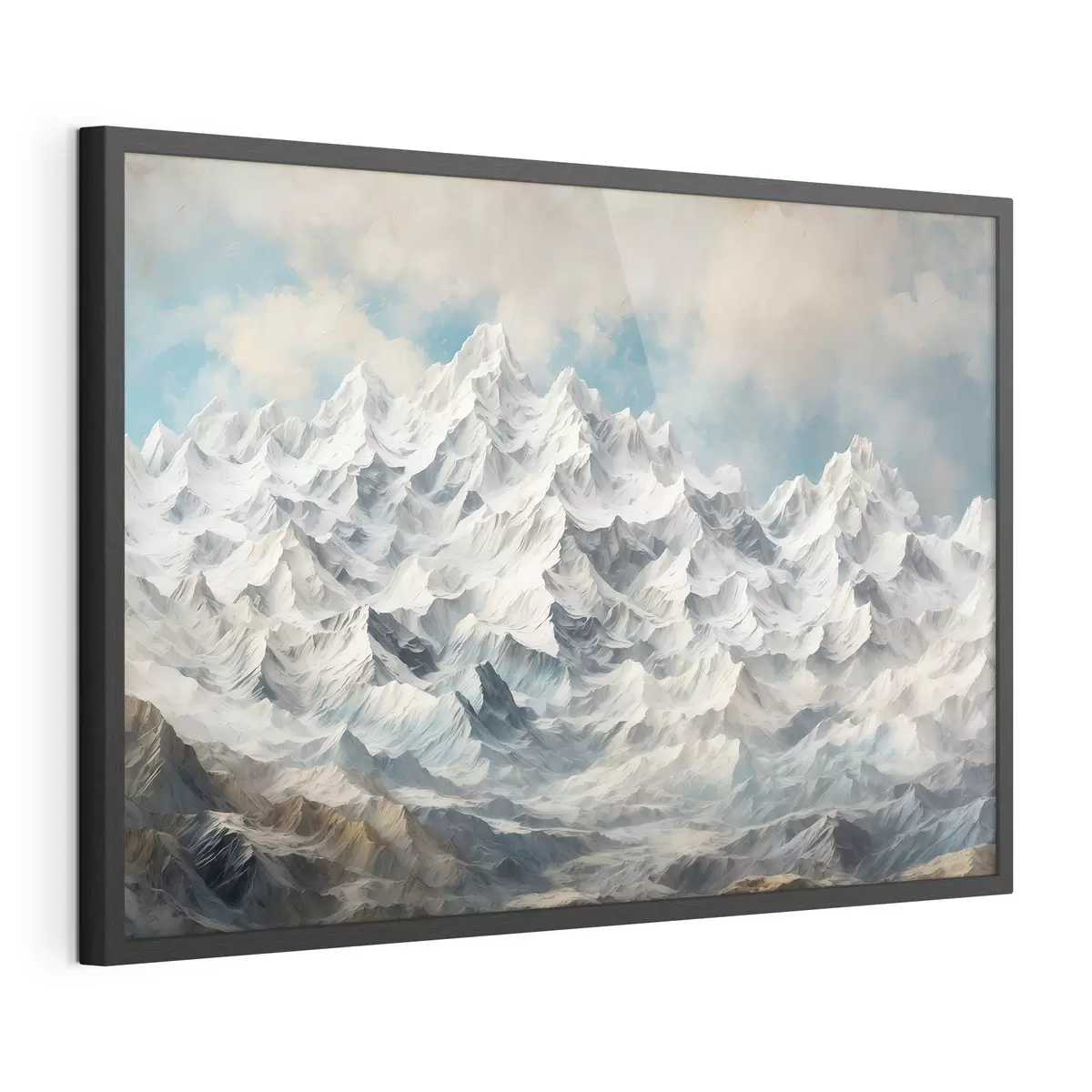 Poster Montagnes enneigées en peinture acrylique f42775