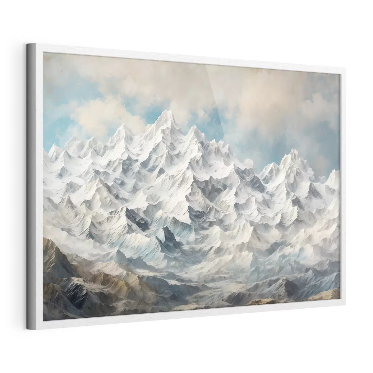 Poster Montagnes enneigées en peinture acrylique f42775