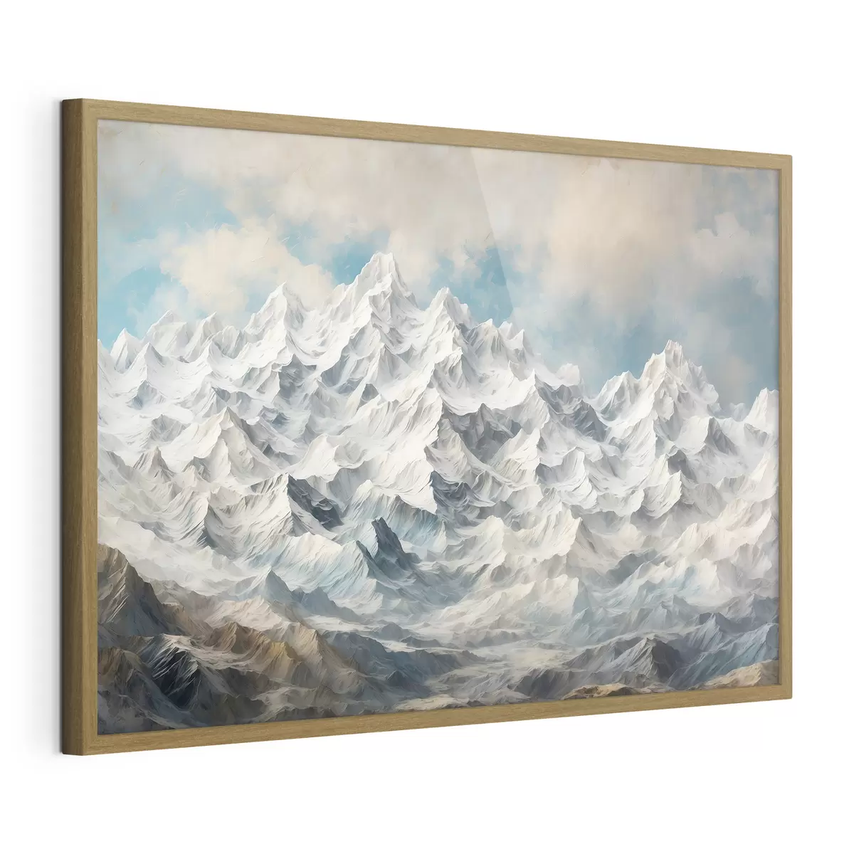 Poster Montagnes enneigées en peinture acrylique f42775