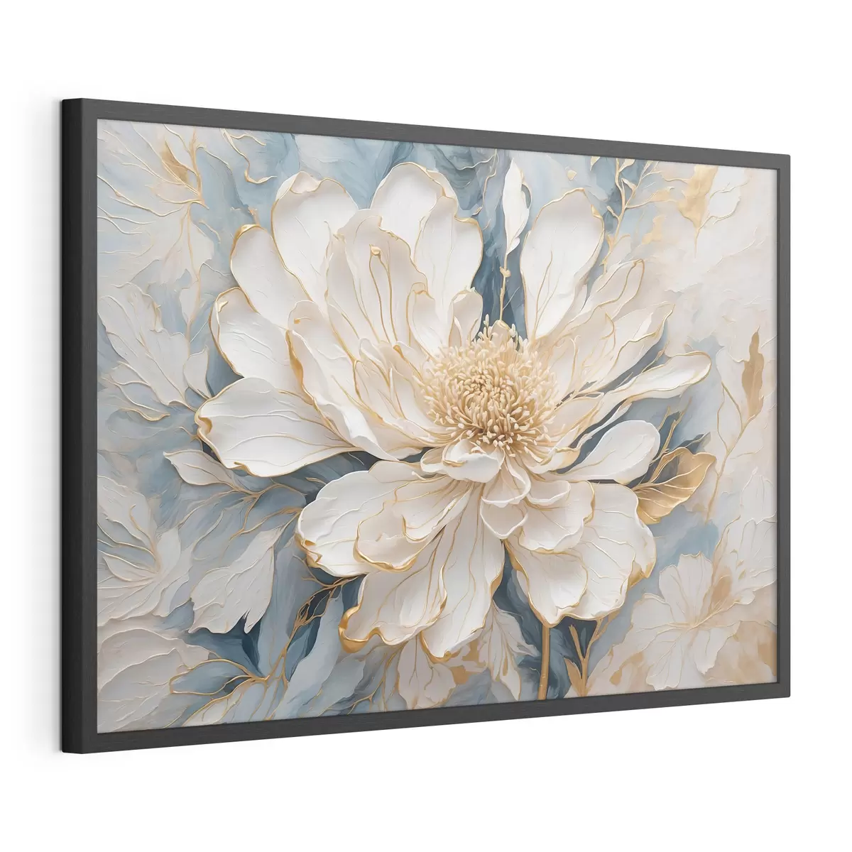 Poster Fleur sur fond bleu f42923