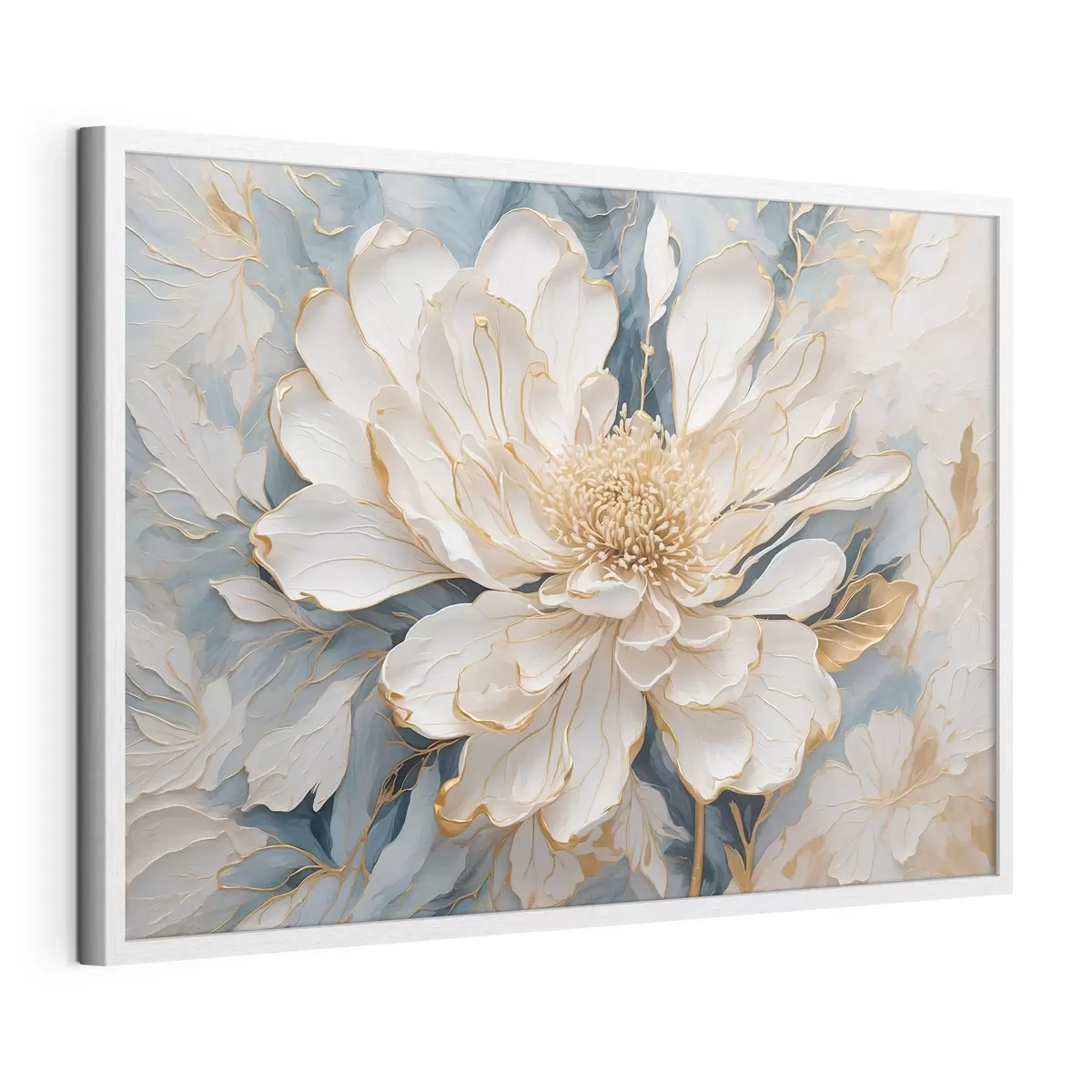 Poster Fleur sur fond bleu f42923