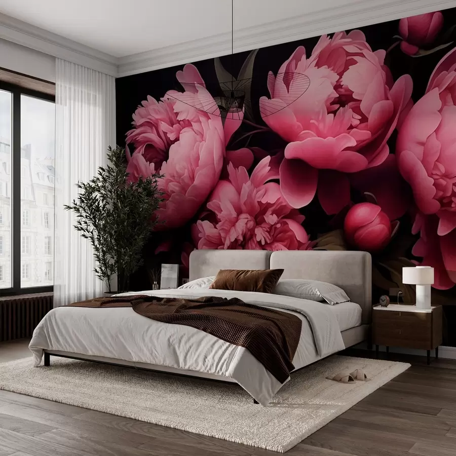 Papier peint Pivoines roses w03093