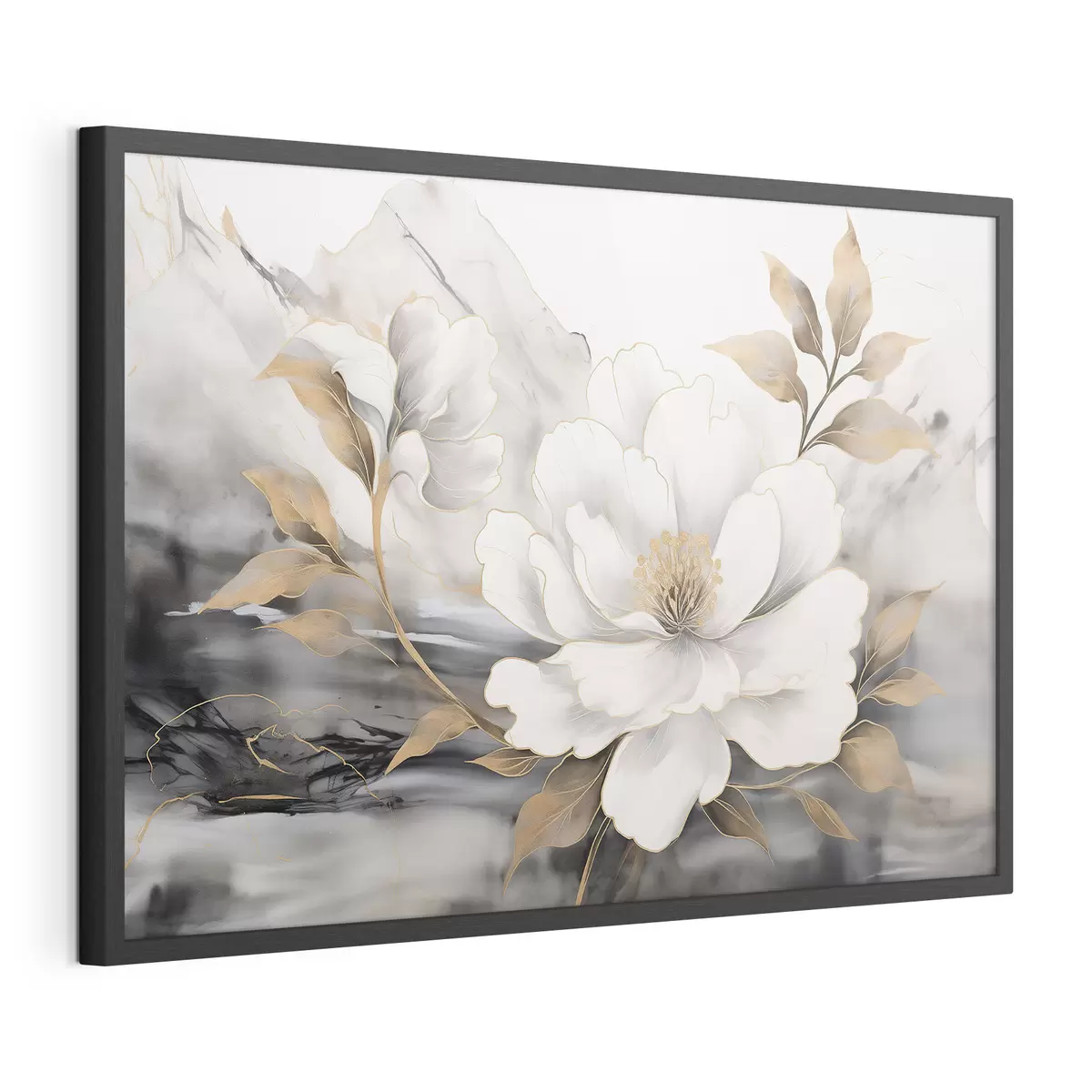 Poster Grande fleur abstraite sur fond d'aquarelle f42966