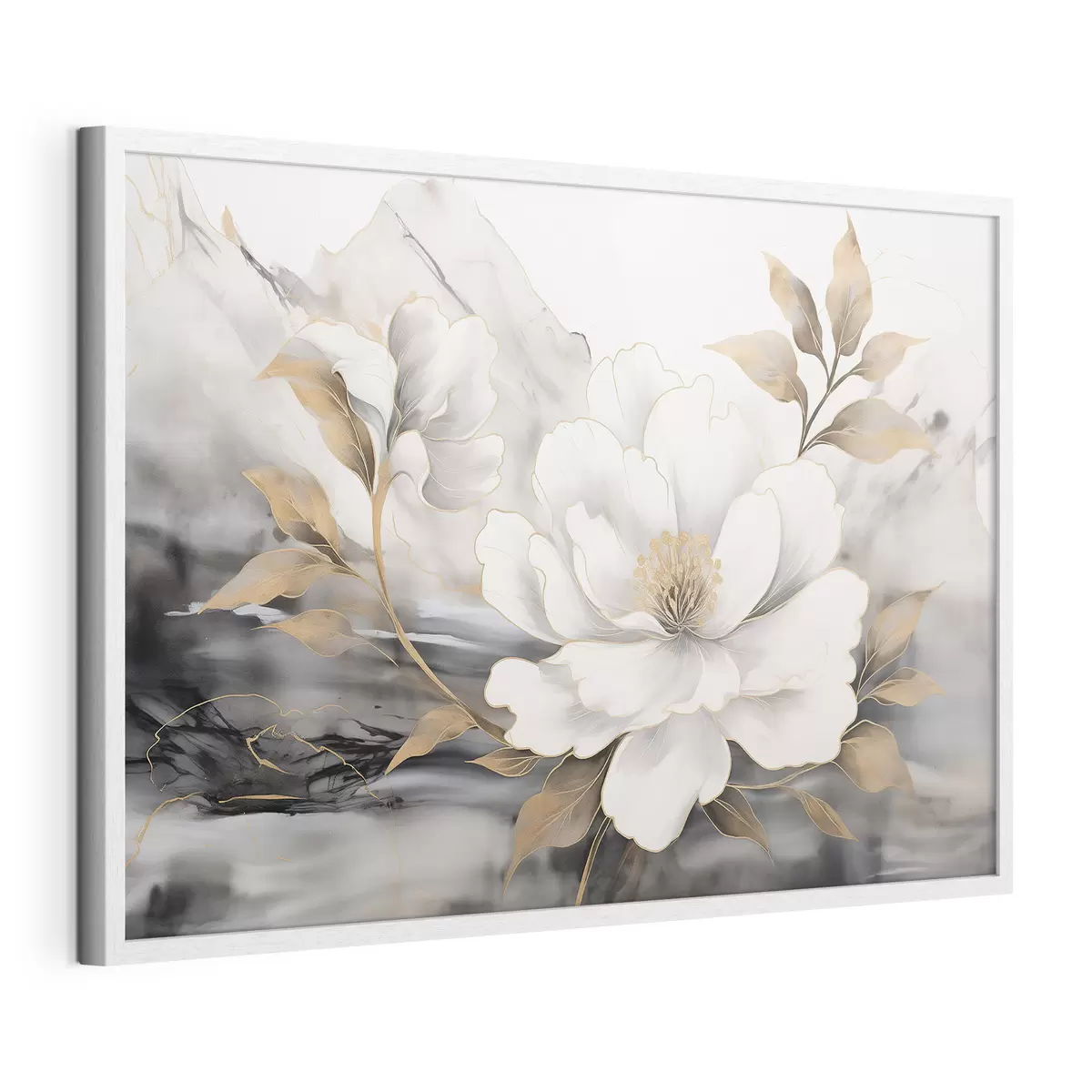 Poster Grande fleur abstraite sur fond d'aquarelle f42966