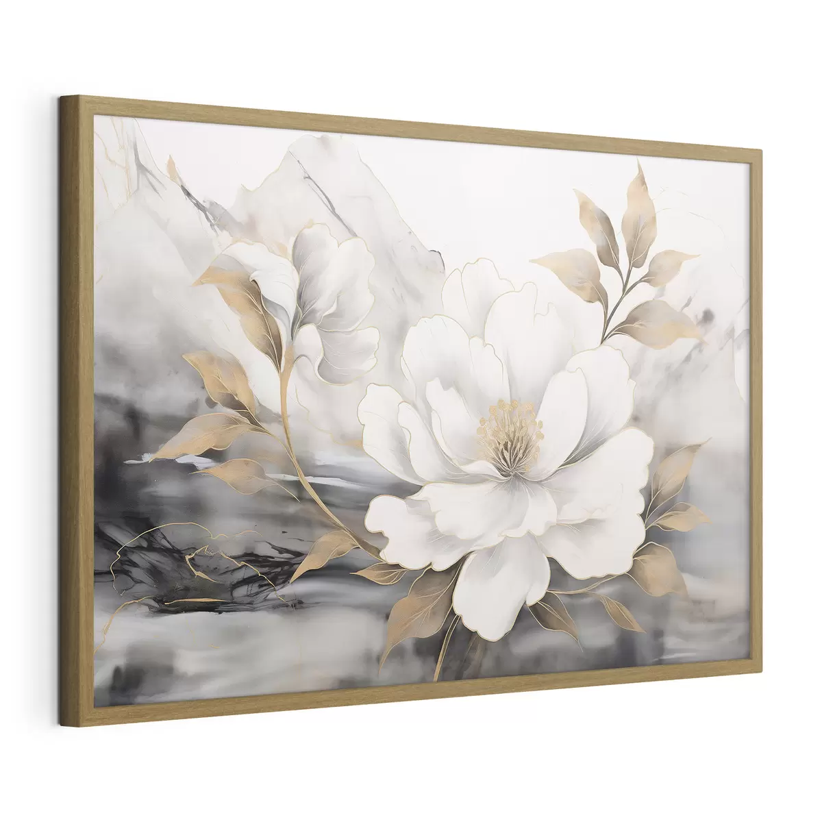 Poster Grande fleur abstraite sur fond d'aquarelle f42966