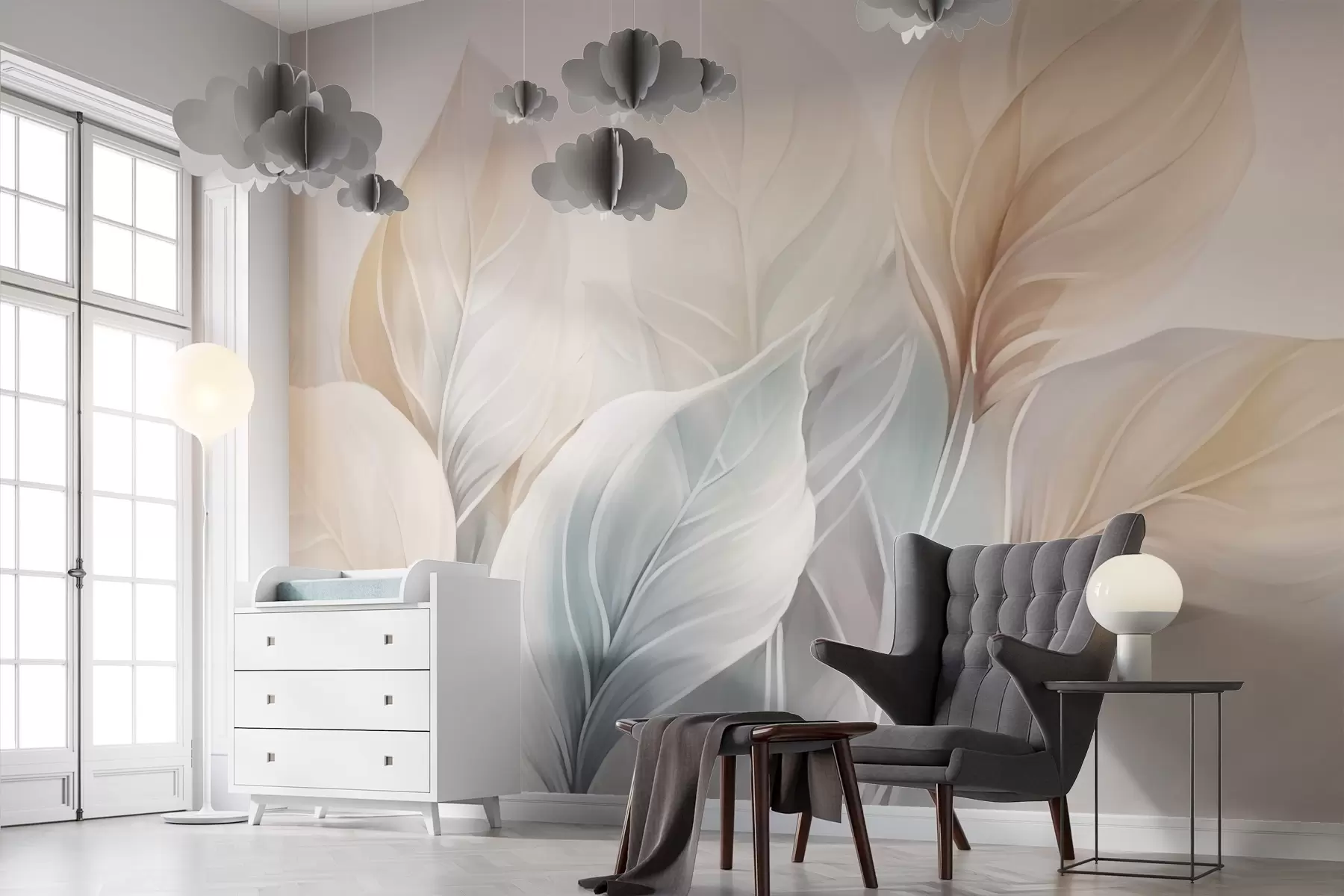 Papier peint Feuilles w03142