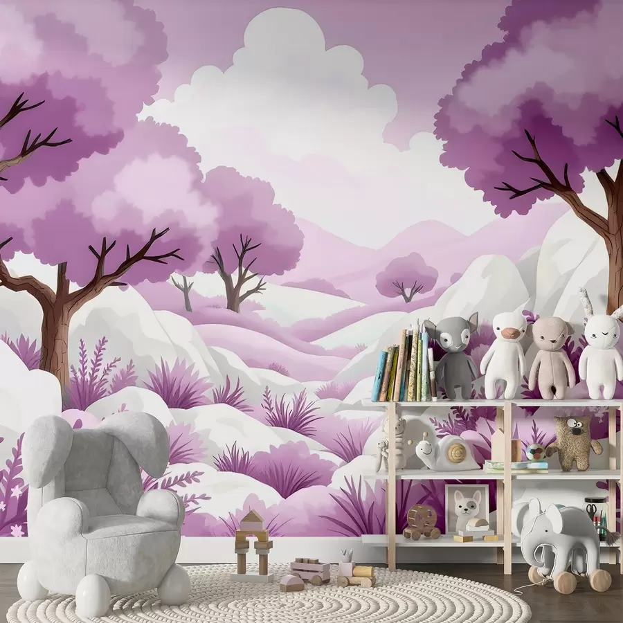 Papier peint Paysage lumineux dessiné w03206v1