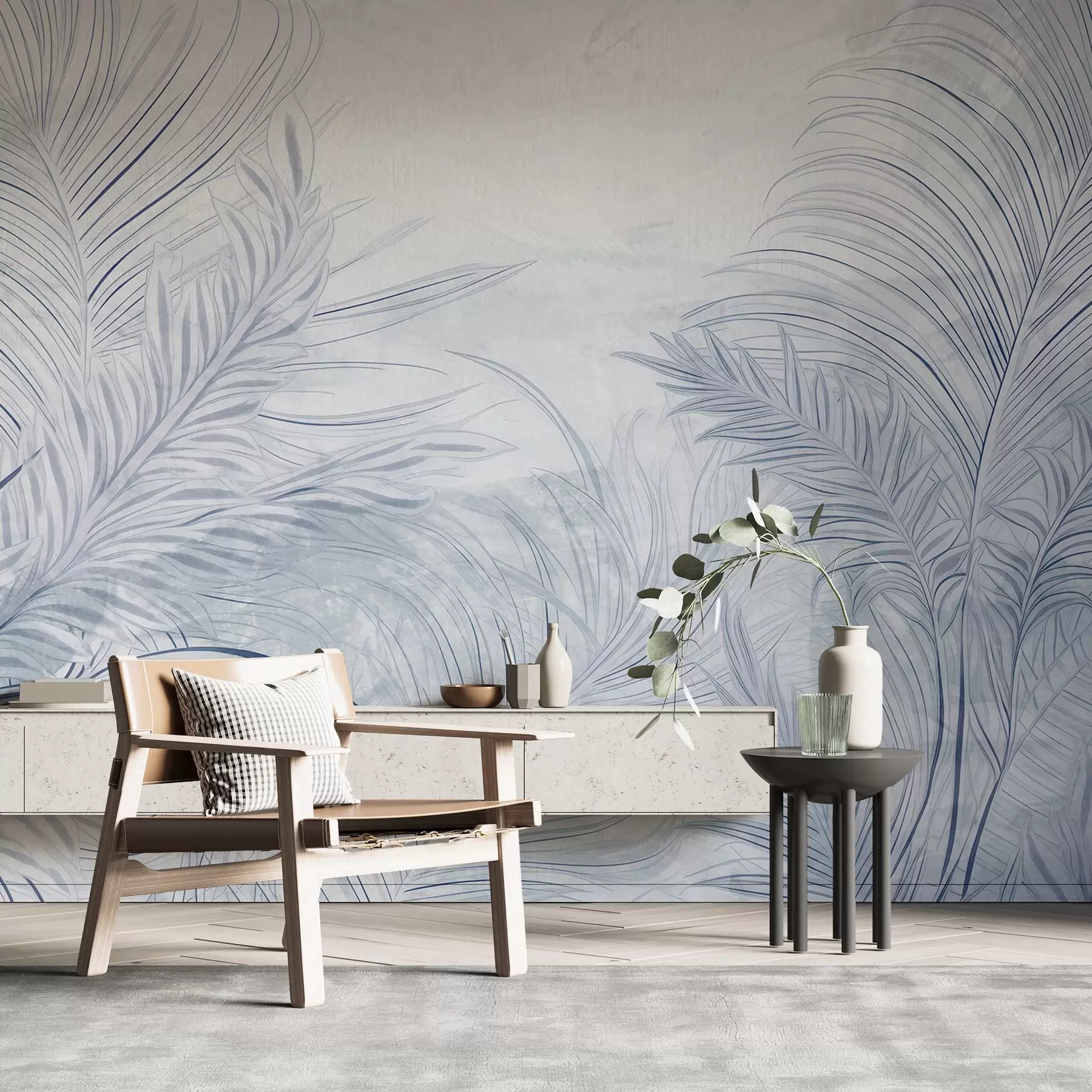 Papier peint Feuilles grunge élégantes w03207v1