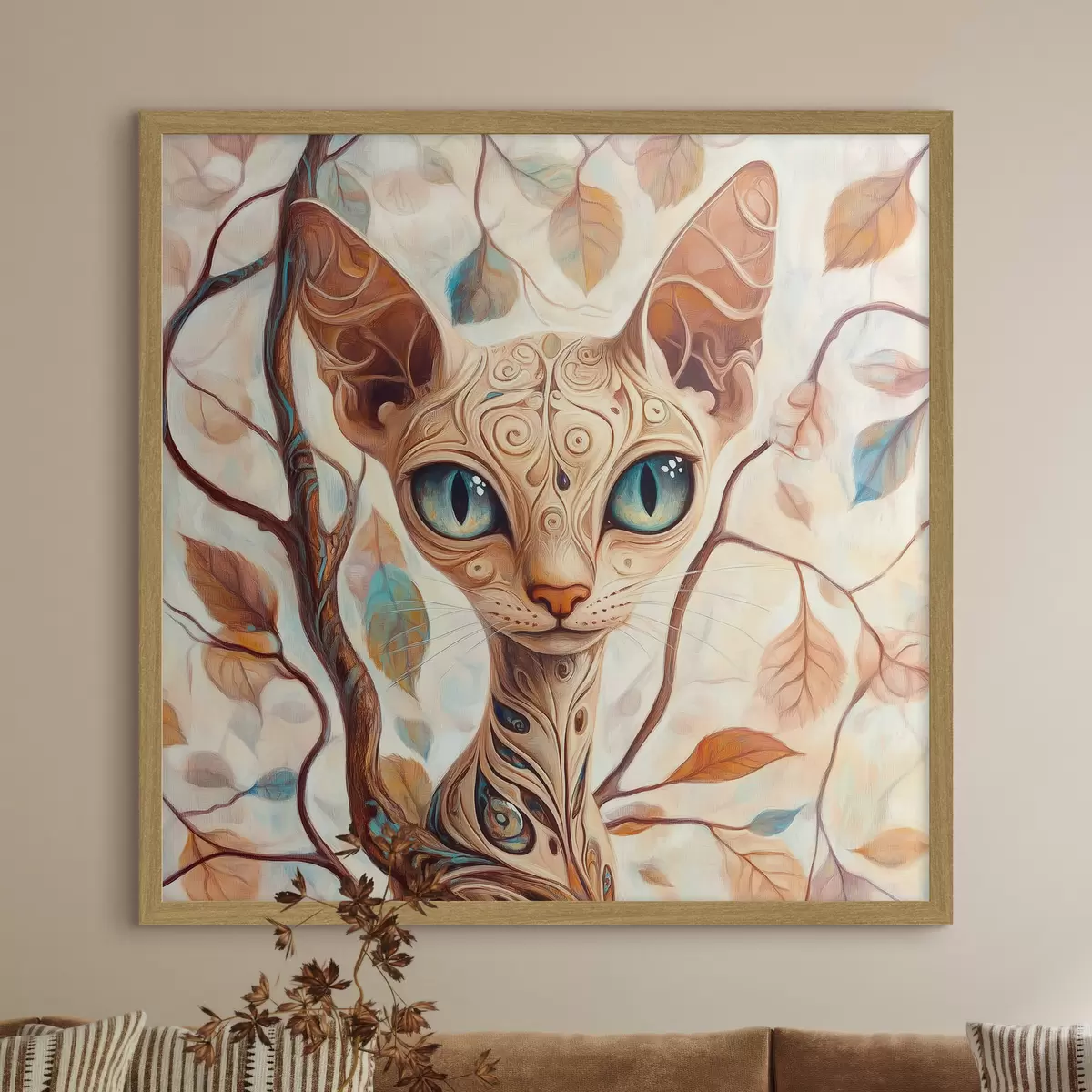 Poster Chaton et branches d'arbre f42988