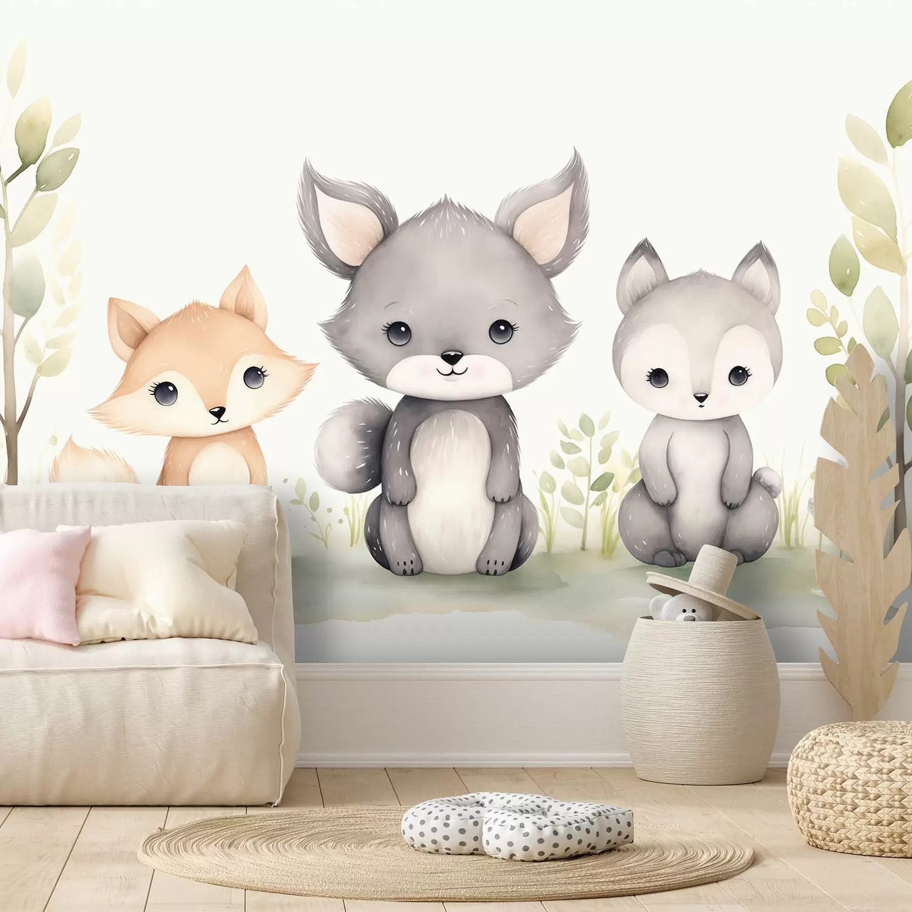 Papier peint Petits animaux mignons w08839