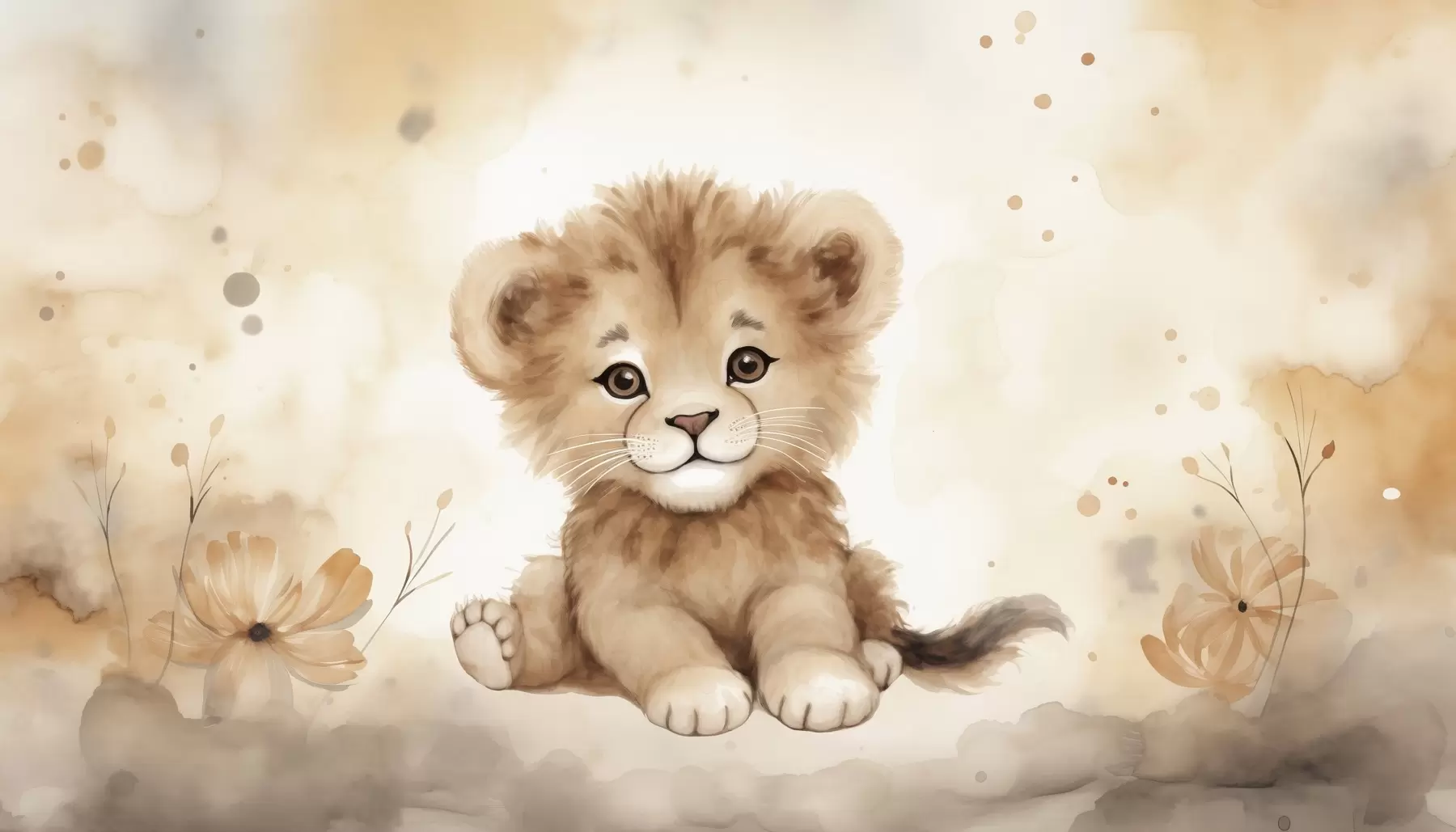 Papier peint Petit lionceau w08844