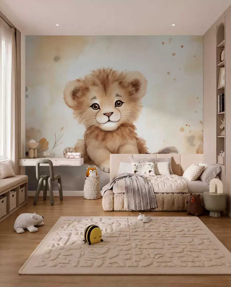Papier peint Portrait d’un lionceau w08844