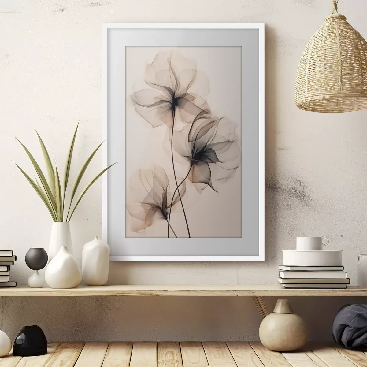 Poster Trio de fleurs transparentes f43015
