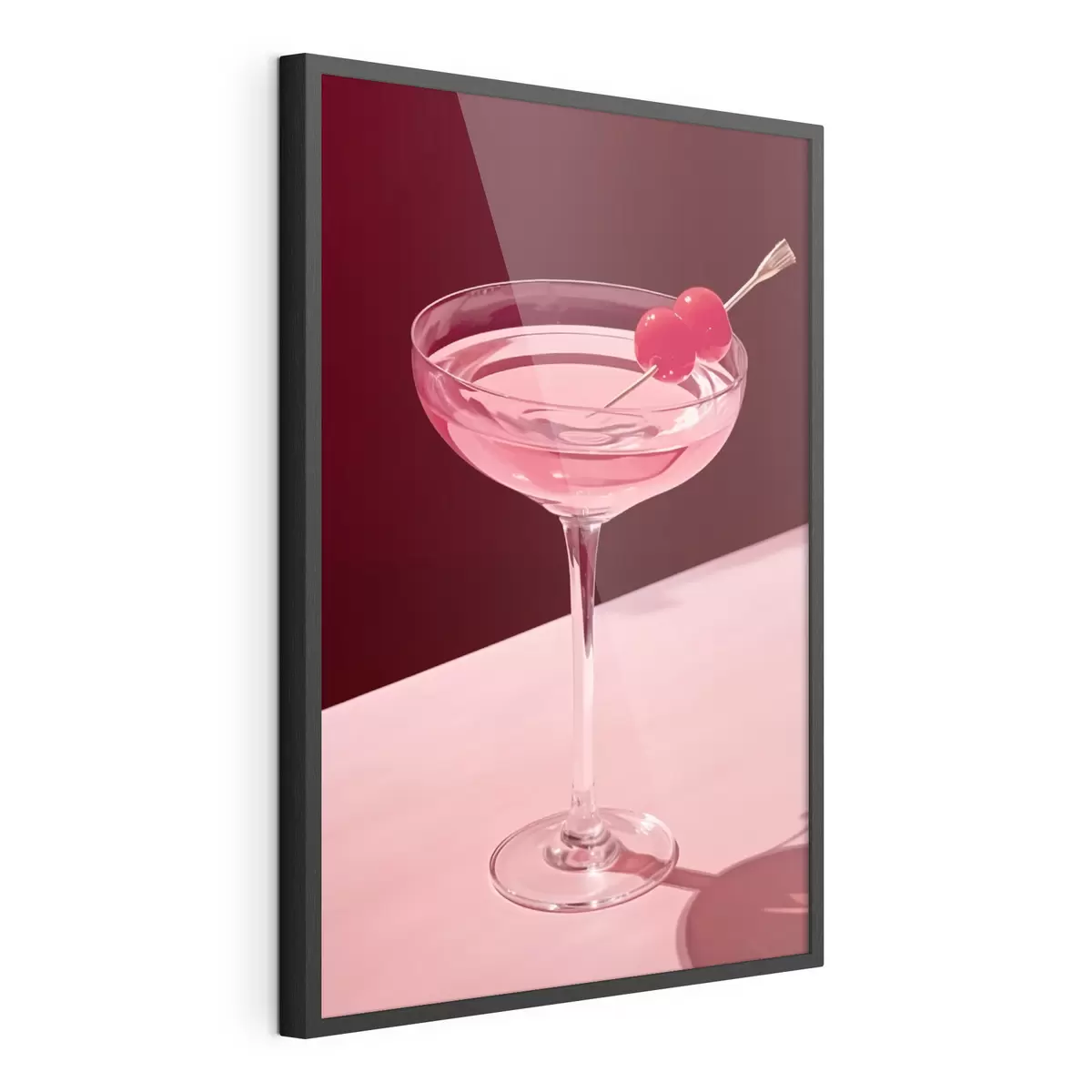 Poster Verre à cocktail avec une cerise f43016