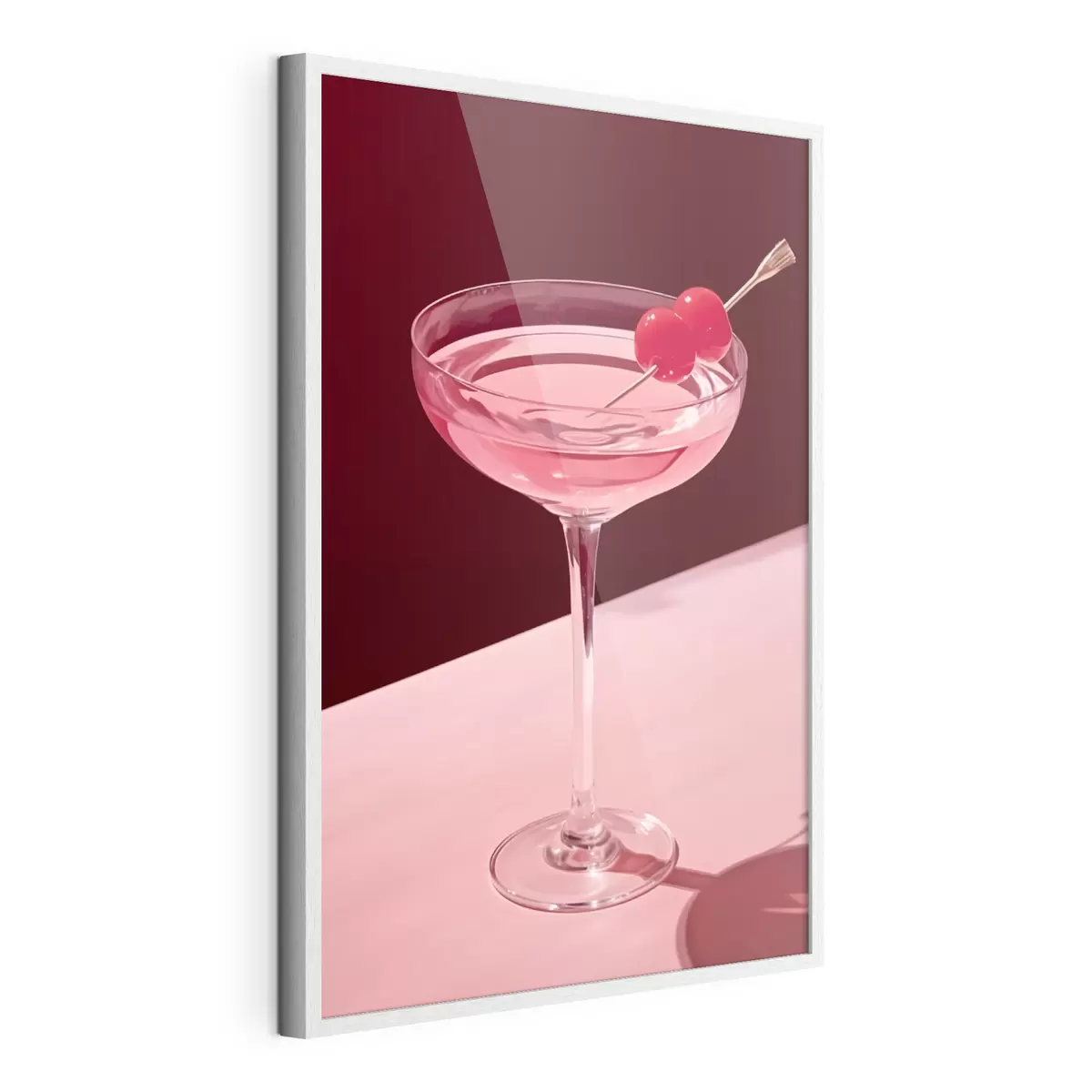 Poster Verre à cocktail avec une cerise f43016