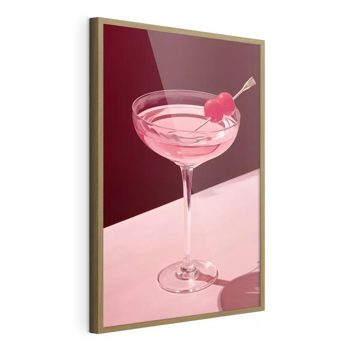 Poster Verre à cocktail avec une cerise f43016