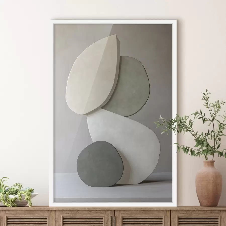 Papier peint Composition avec des pierres, réalisme, couleurs pastel, éclairage naturel f43050