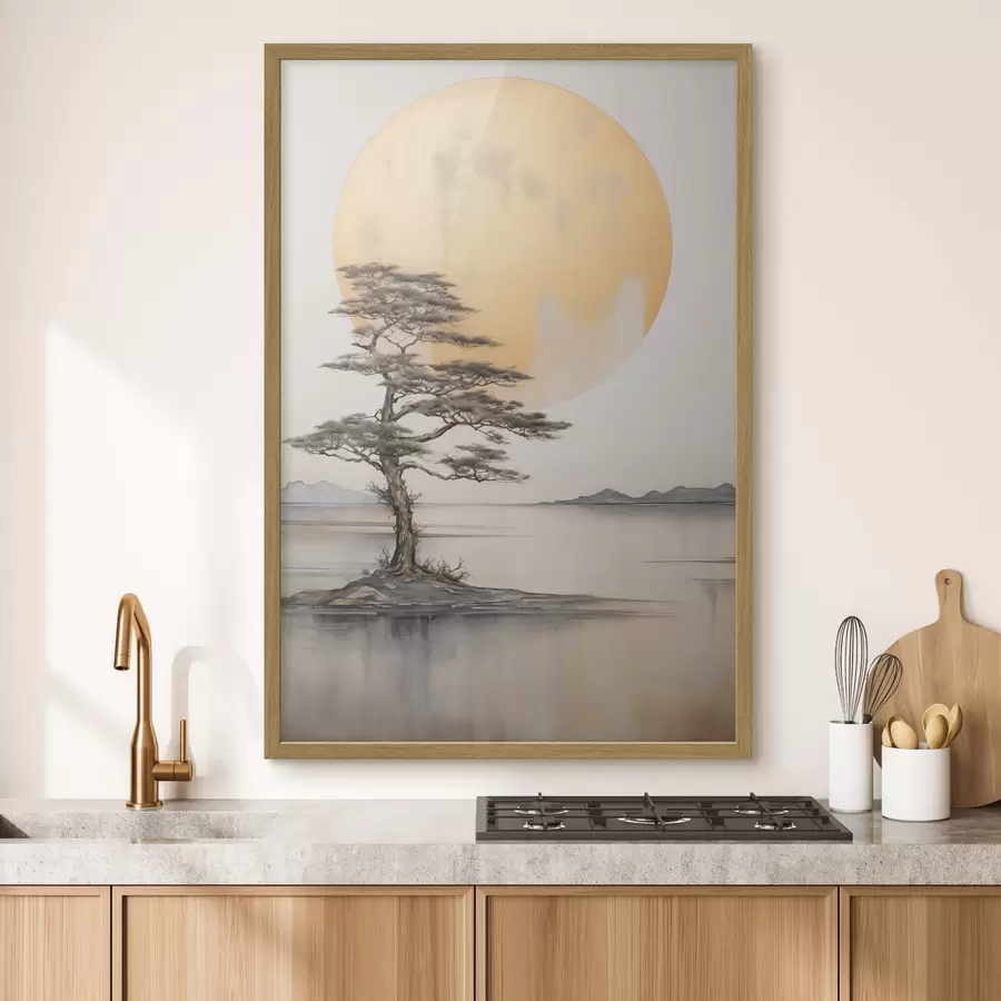 Papier peint Pin solitaire sous la lune f43142