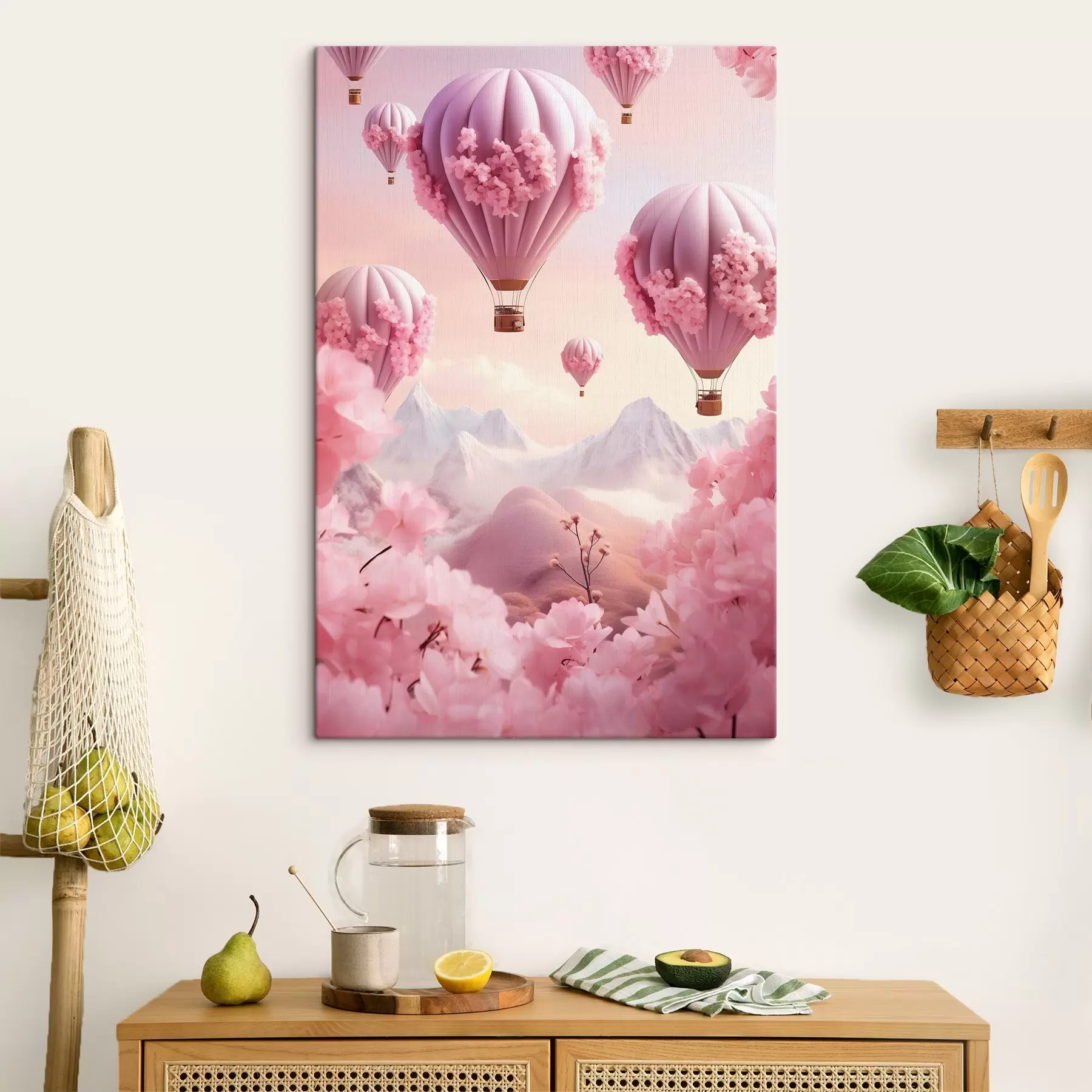 Tableau Ballons roses dans les montagnes s43121
