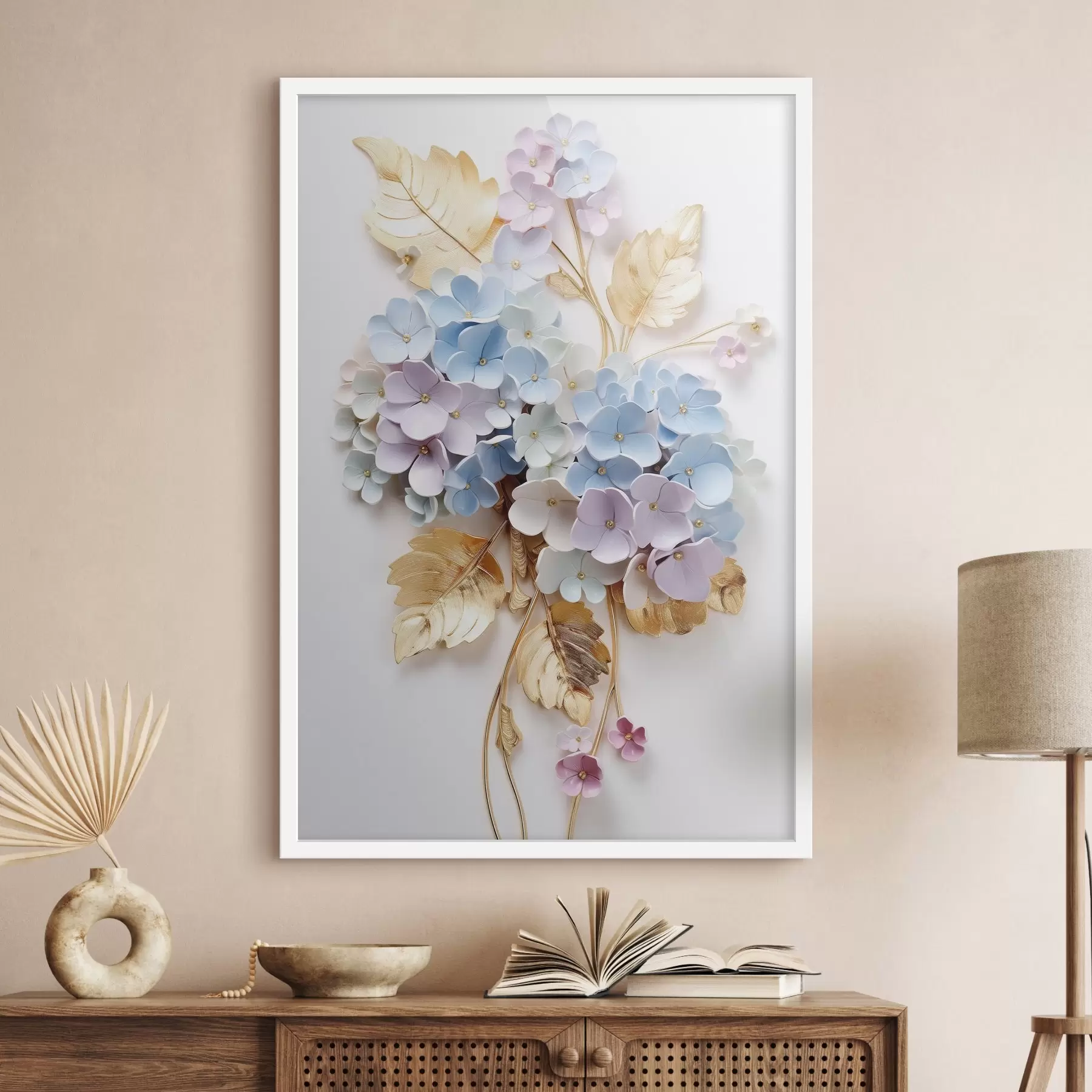 Papier peint Branches tendres d'hortensia f43122