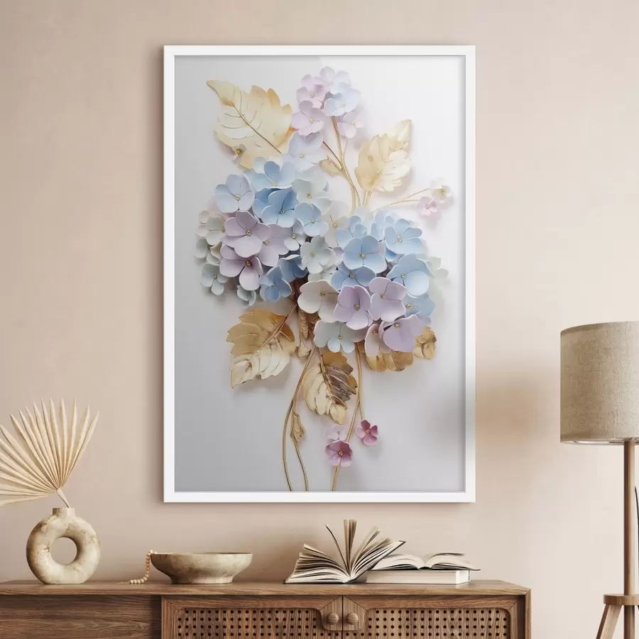 Papier peint Branches tendres d'hortensia f43122