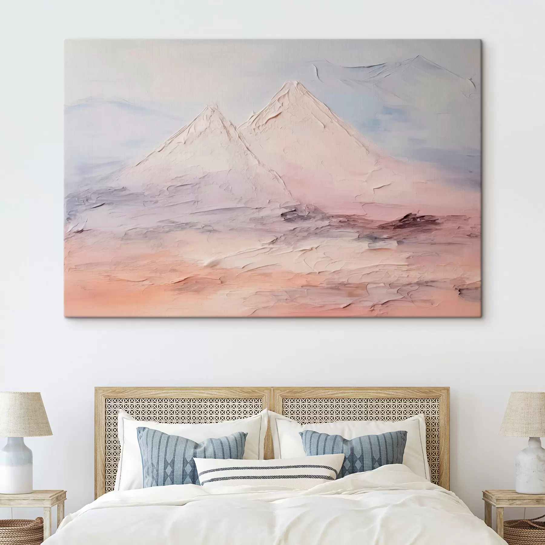Tableau Peinture minimaliste imitant les montagnes s43200