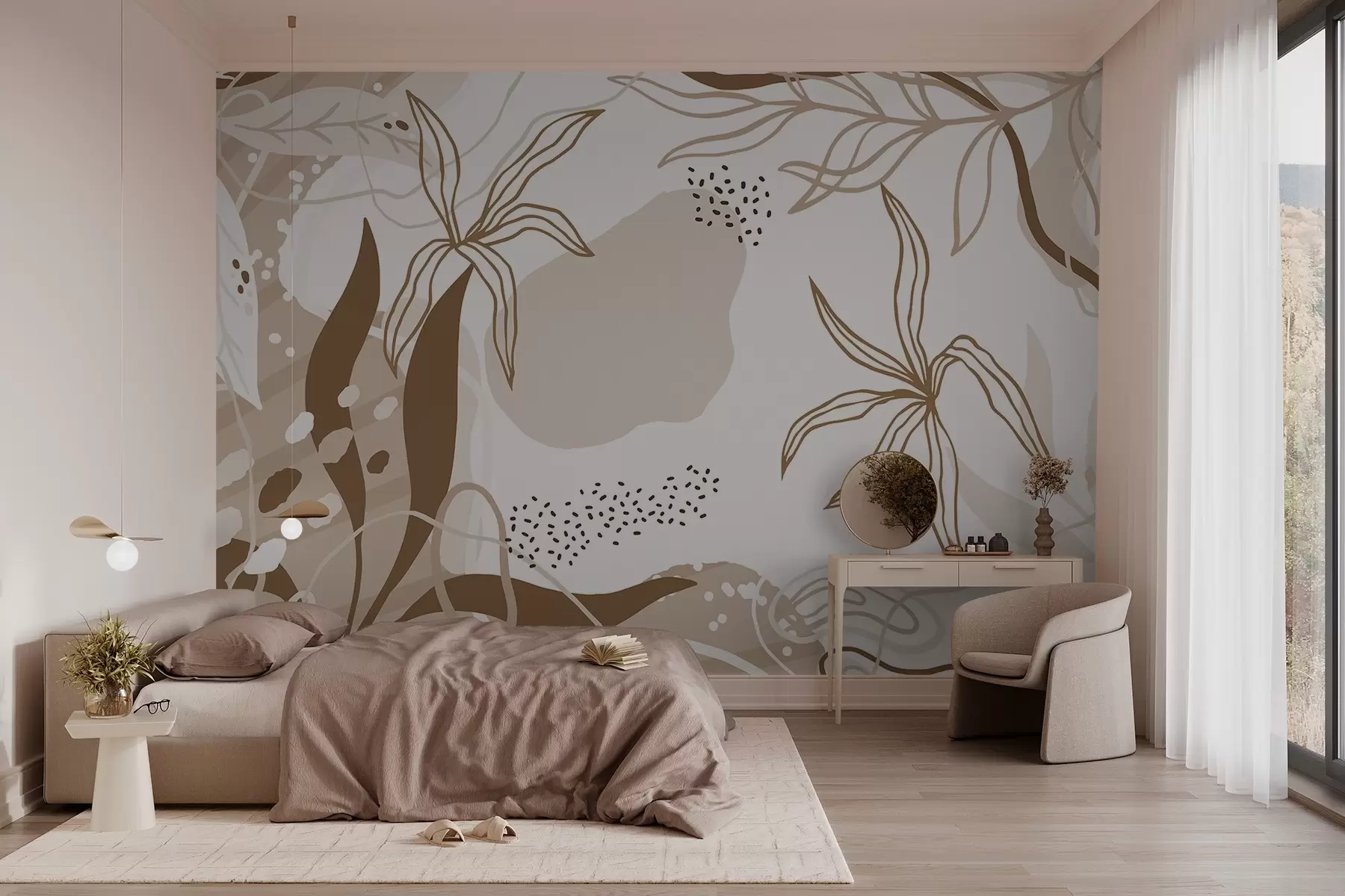 Papier peint Motif botanique abstrait w03272v1