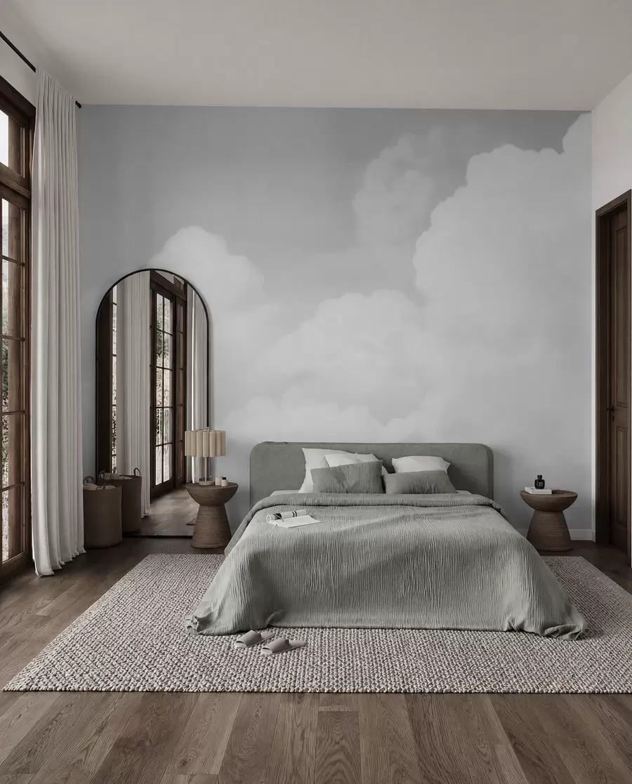 Papier peint Nuages en gris argenté w03301v3