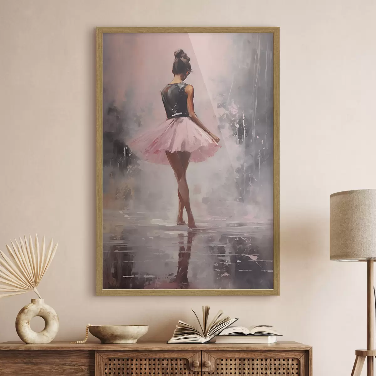 Poster Une fille en jupe rose f43204