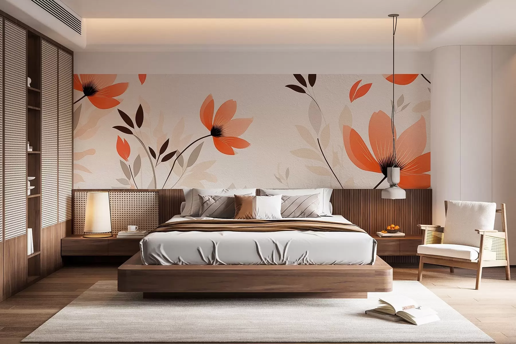 Papier peint Un motif floral minimaliste w08850