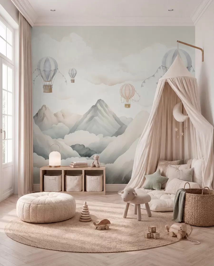 Papier peint Ballons sur les sommets w08853