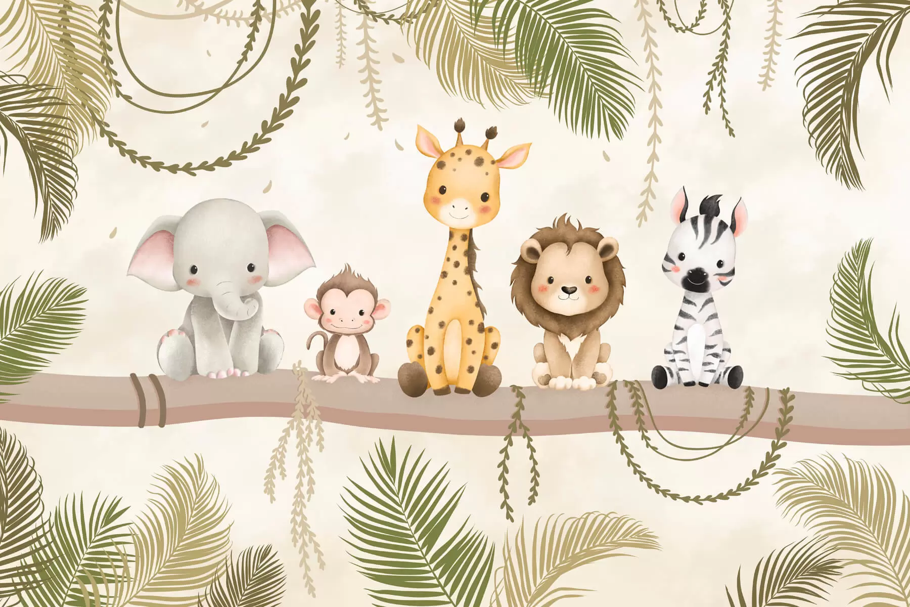 Papier peint Animaux tropicaux mignons w03166