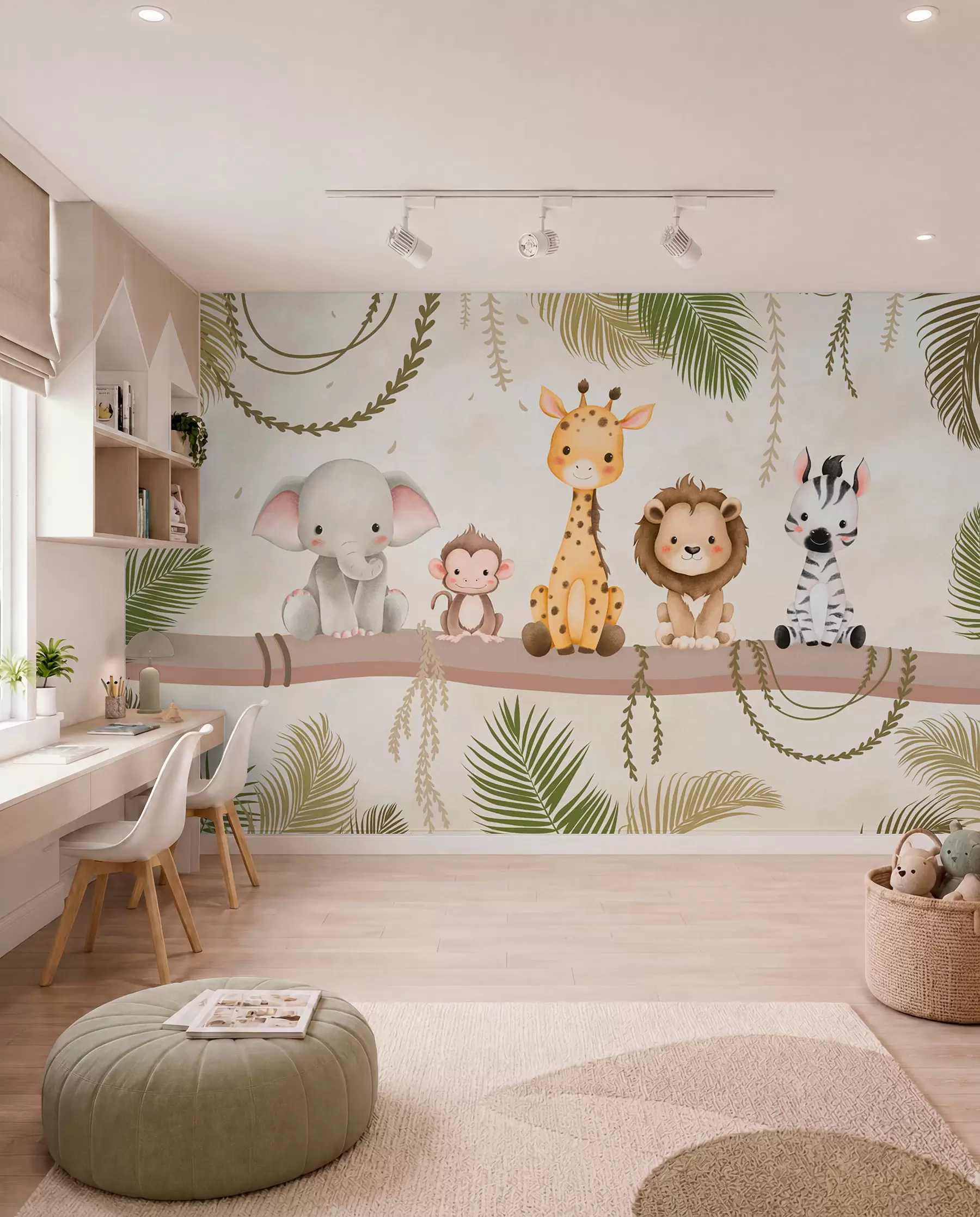Papier peint Petits amis de la jungle w03166