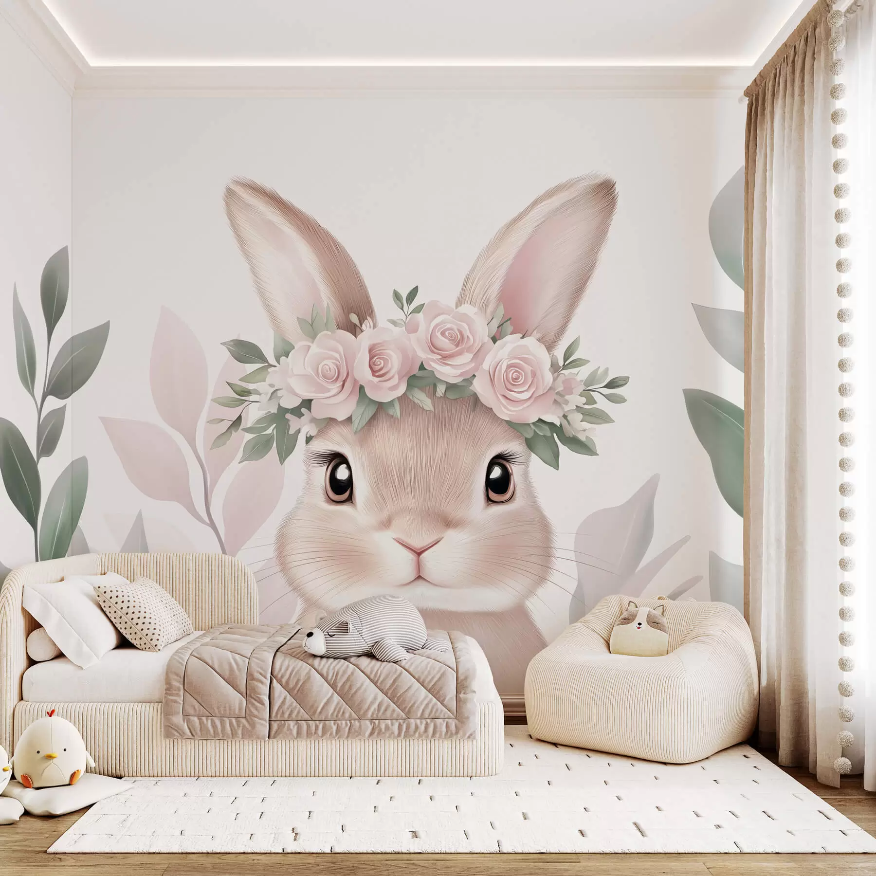 Papier peint Gros lapin mignon w03169