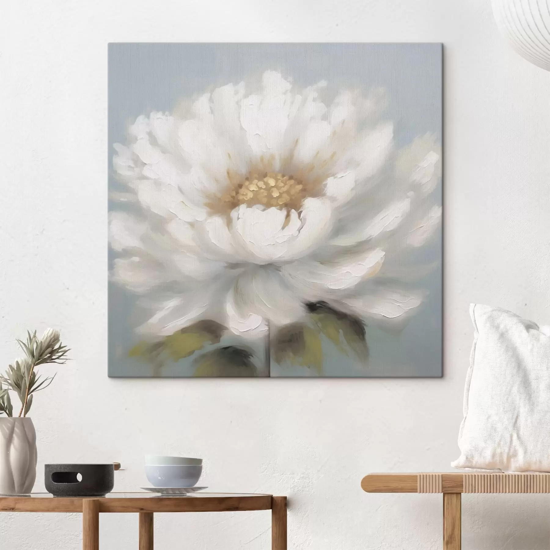 Tableau fleur blanche s43070