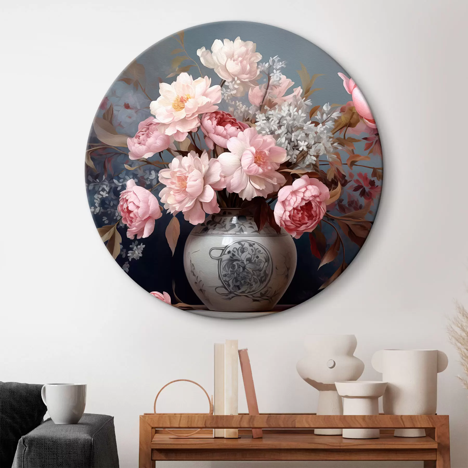 Tableau Vase vintage avec fleurs r43038