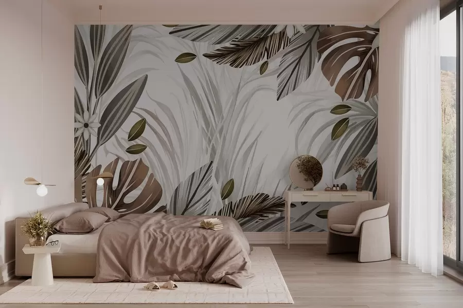 Papier peint Végétation tropicale aux teintes naturelles w03261