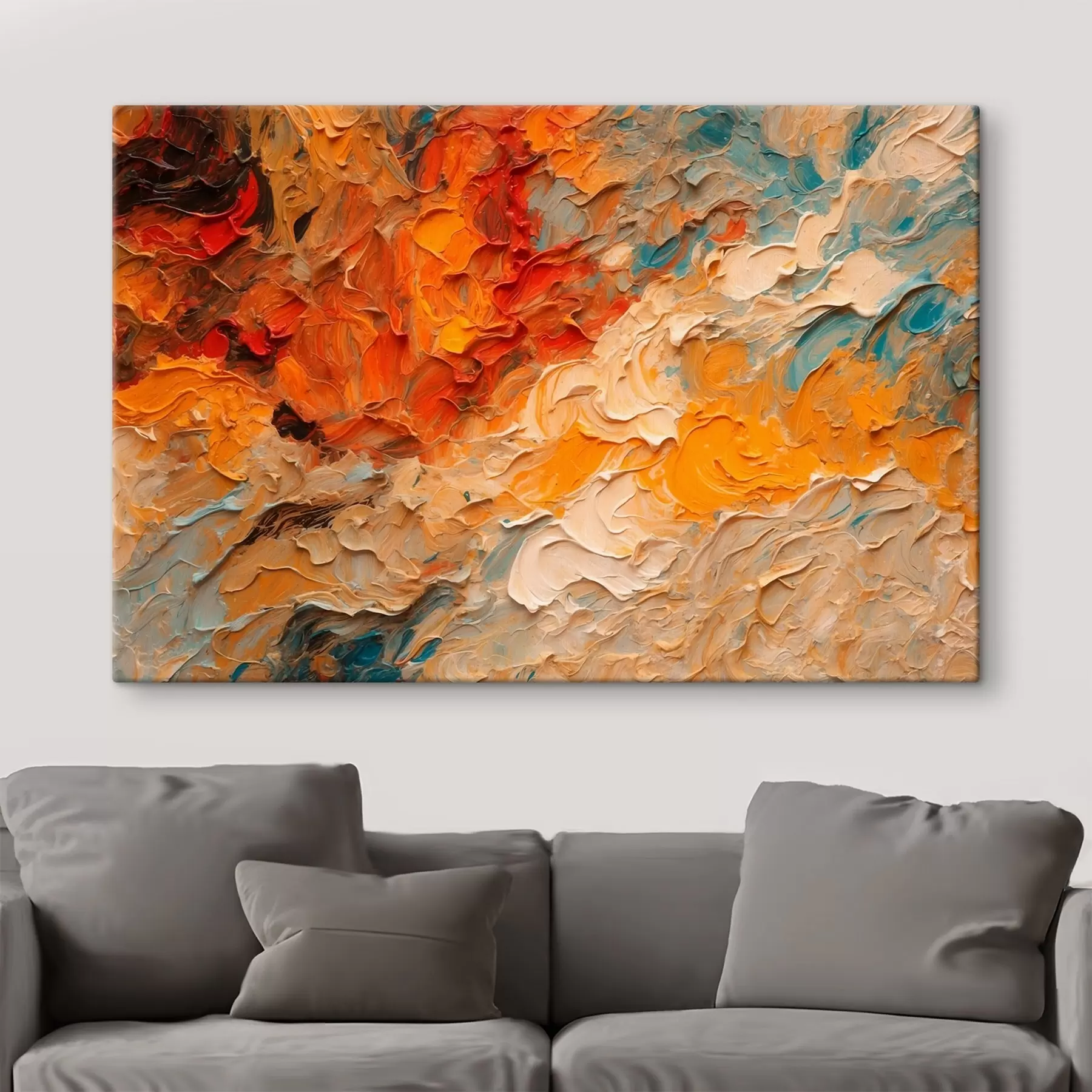 Papier peint Peinture à l'huile abstraite rouge et blanche s43092