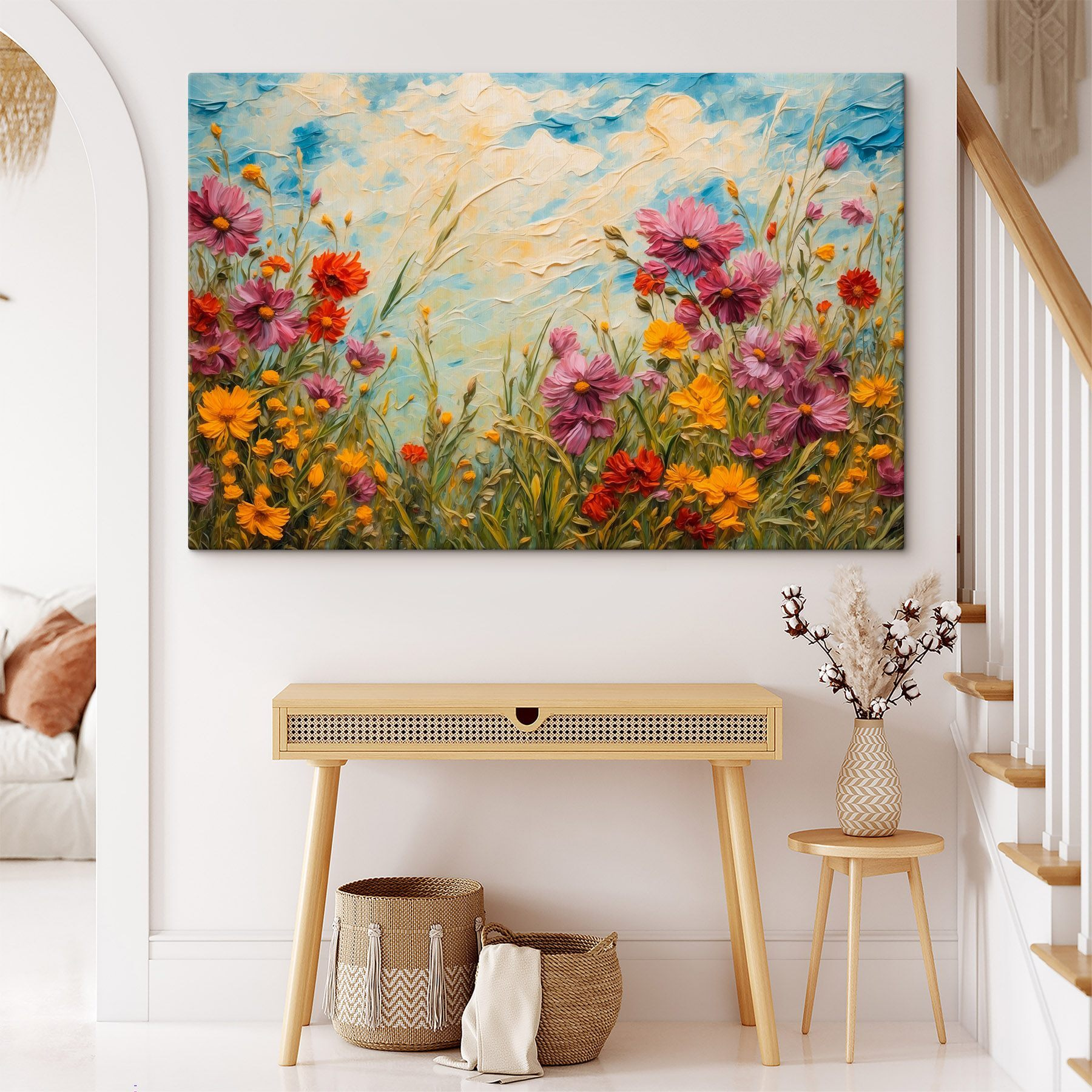 Tableau peinture fleurs bouquet de feu et d'or - 40x60cm | Leroy Merlin Tableau peinture fleurs bouquet de feu et d'or - 40x60cm | Leroy Merlin