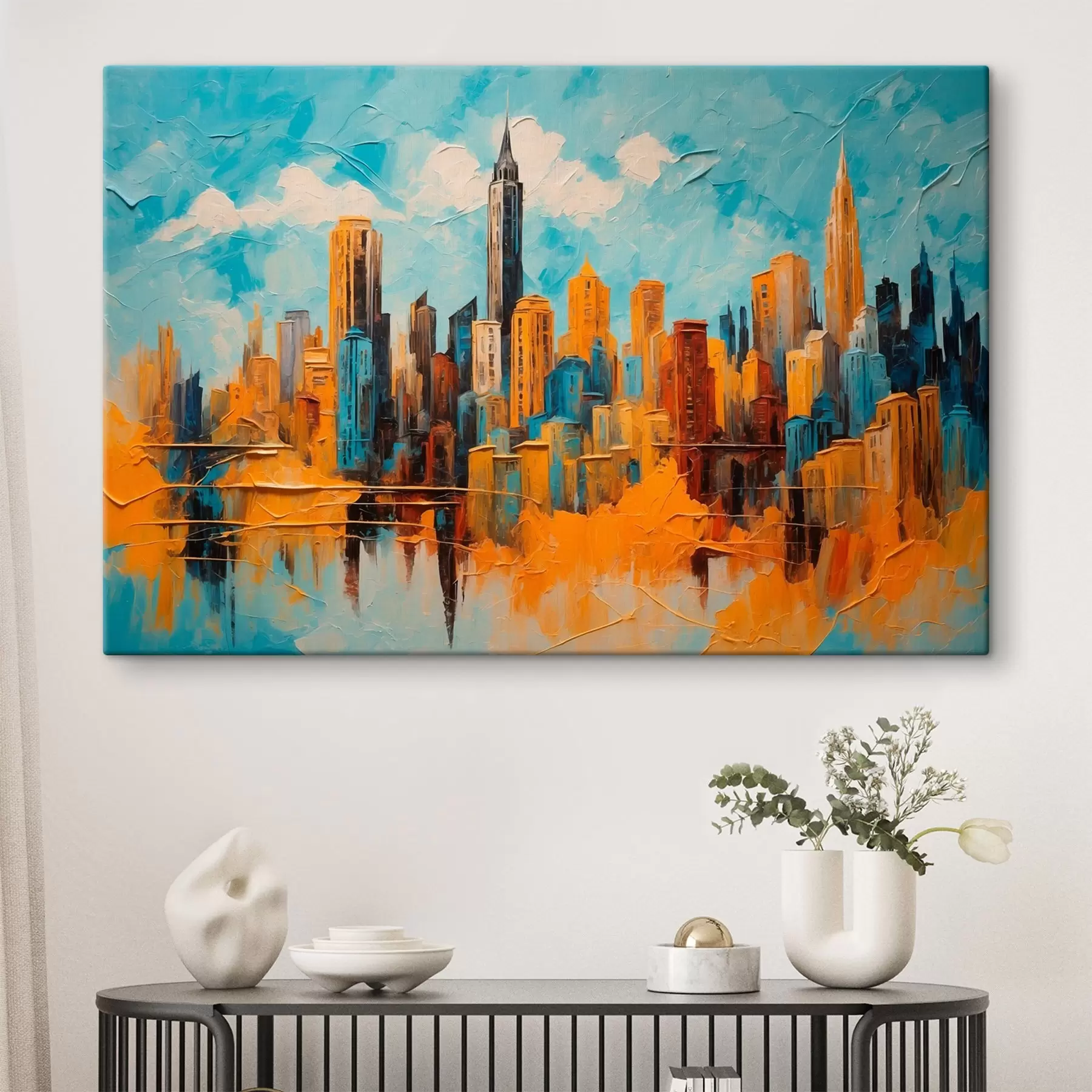 Tableau Ville en peinture à l'huile s43108