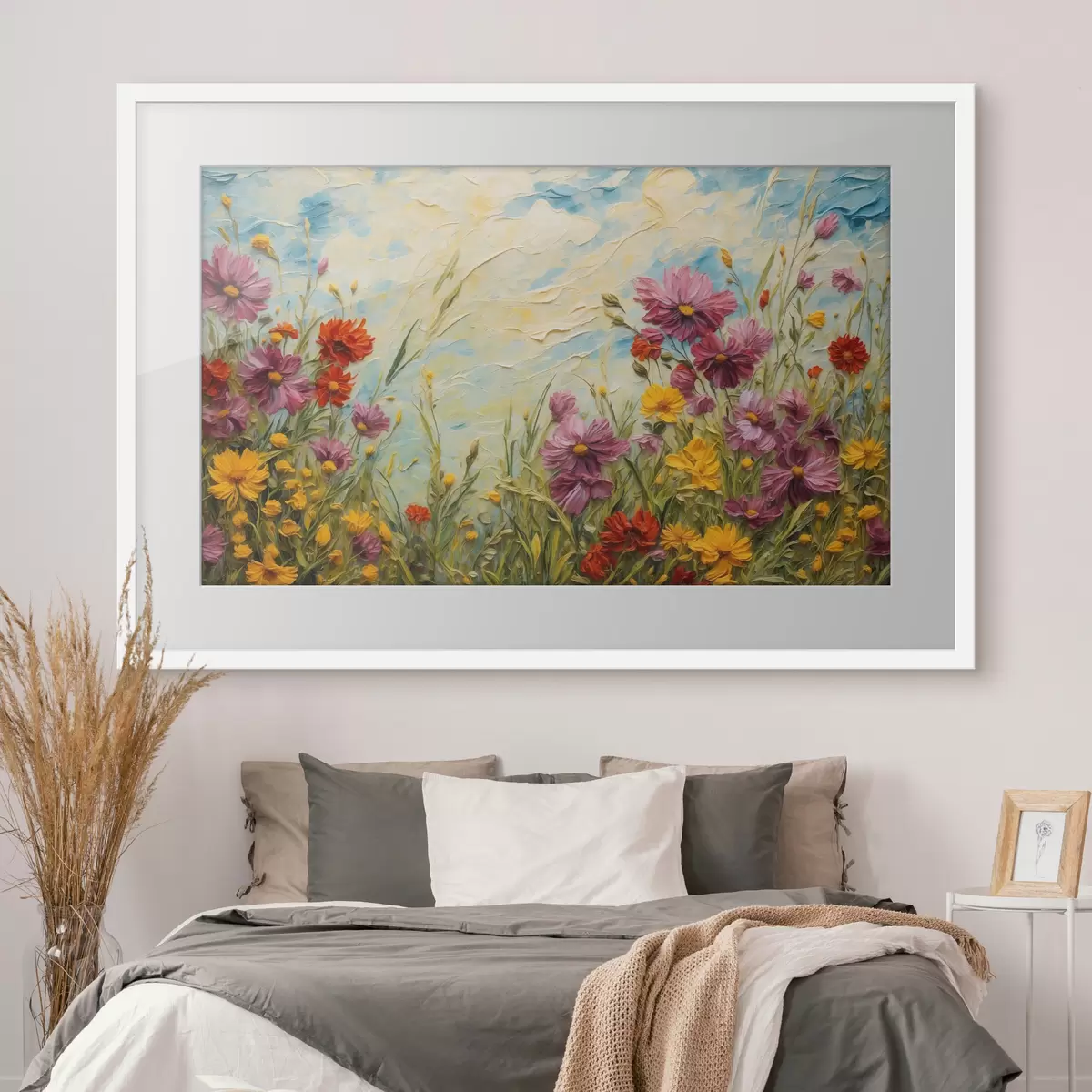 Poster Champ de fleurs en peinture à l'huile f43102