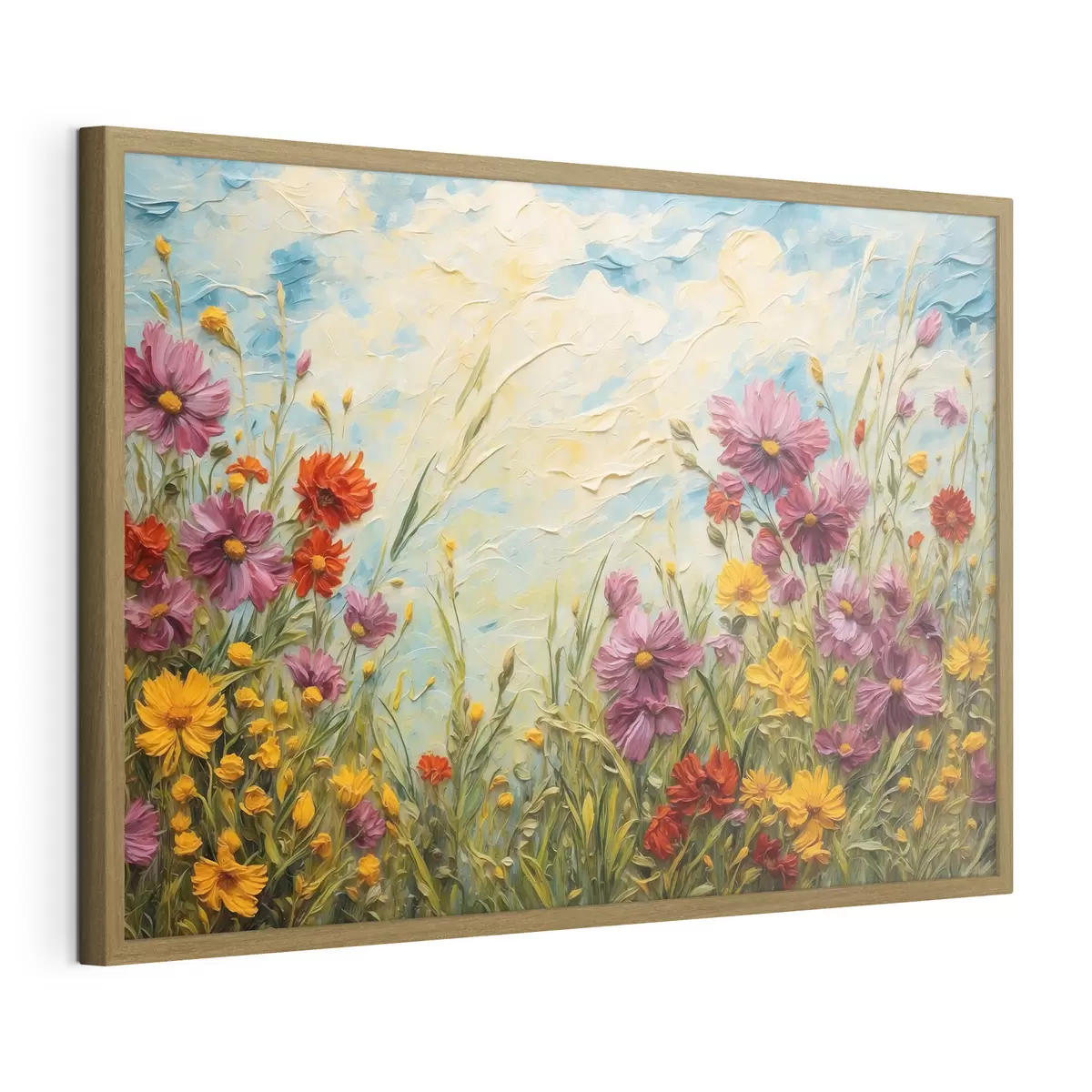 Poster Champ de fleurs en peinture à l'huile f43102