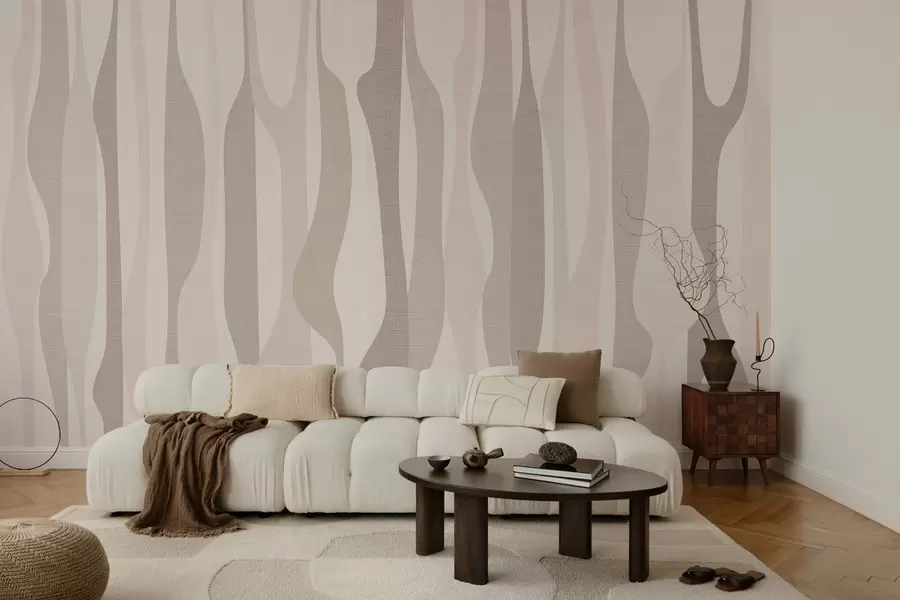 Papier peint formes abstraites modernes dans des tons beiges chauds w03283