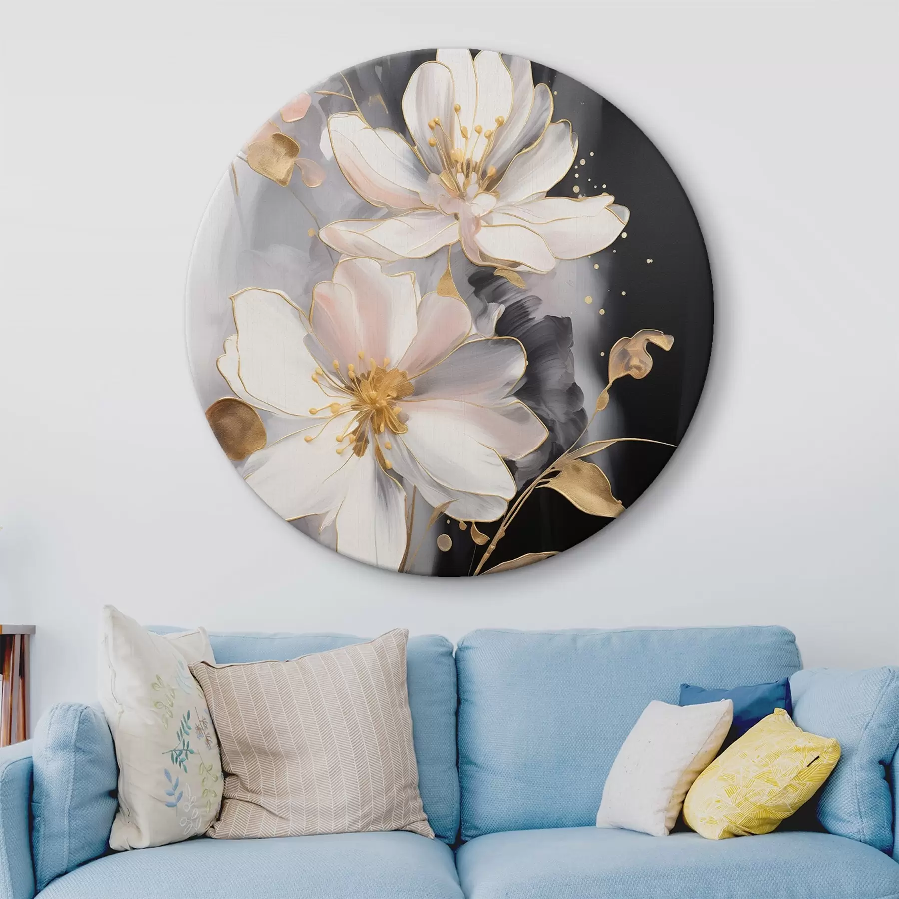Tableau Fleurs abstraites sur fond sombre r43255
