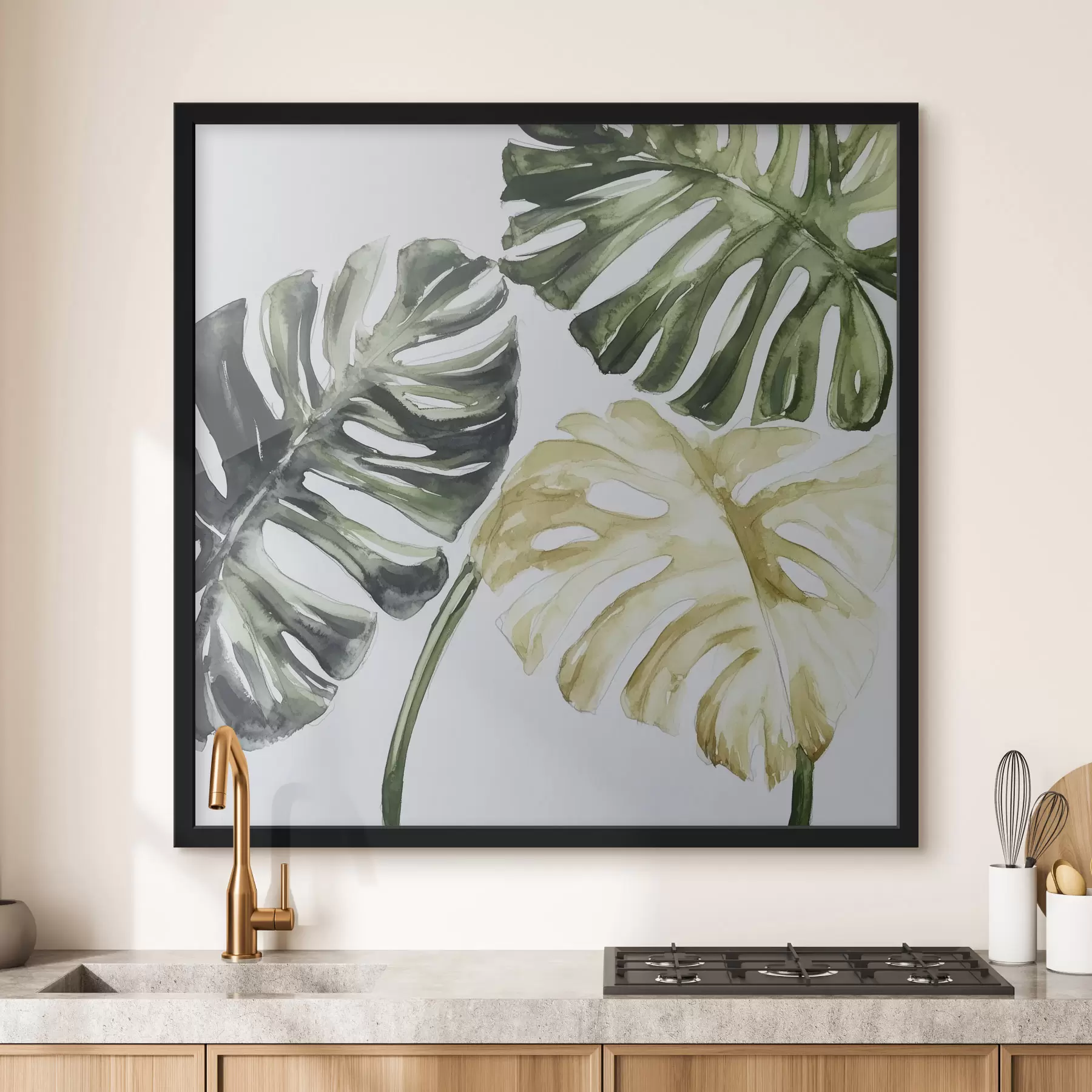 Papier peint Feuilles tropicales sur fond blanc f43304